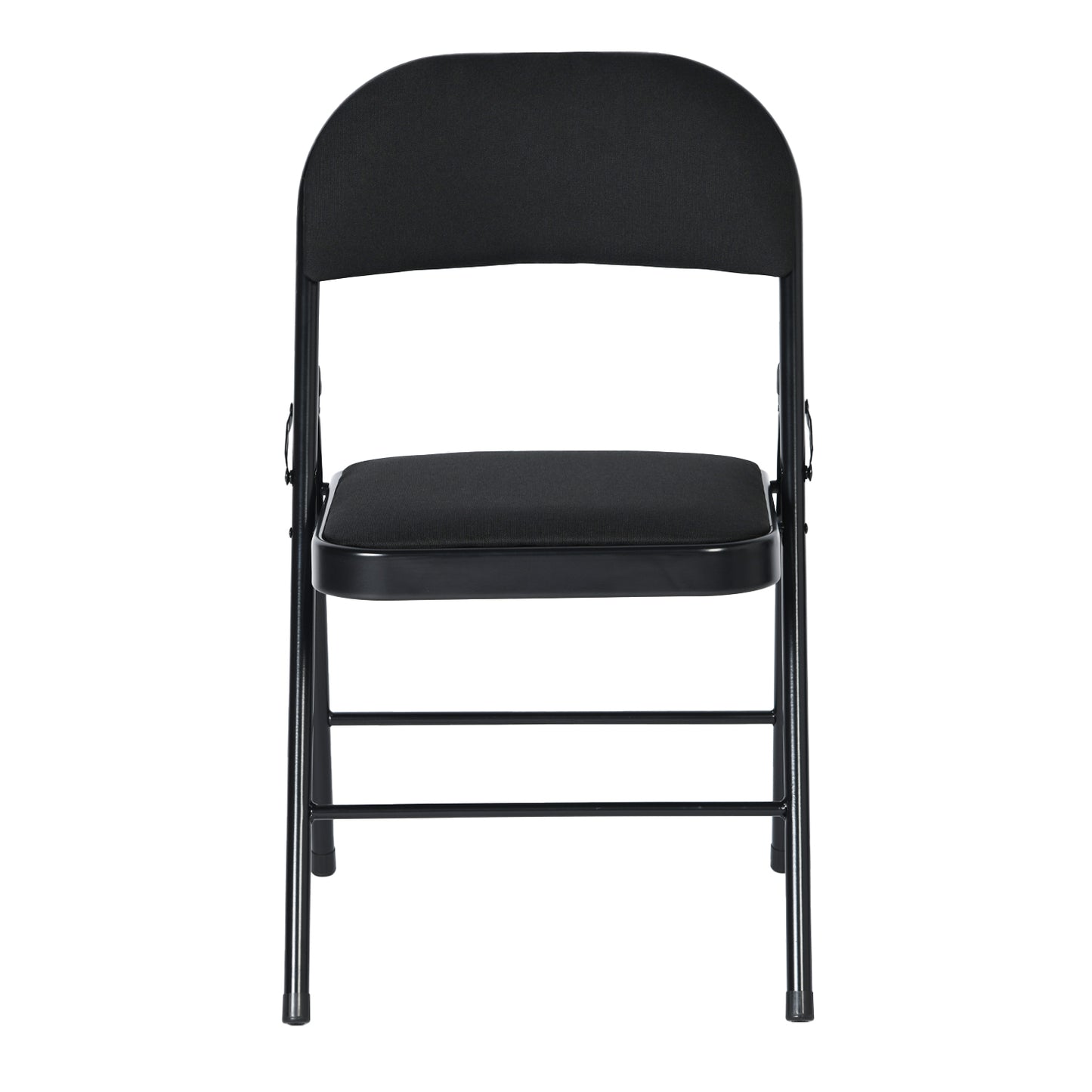Lot de 2 Chaises Pliantes Noires en Fellce + Métal Style Industriel