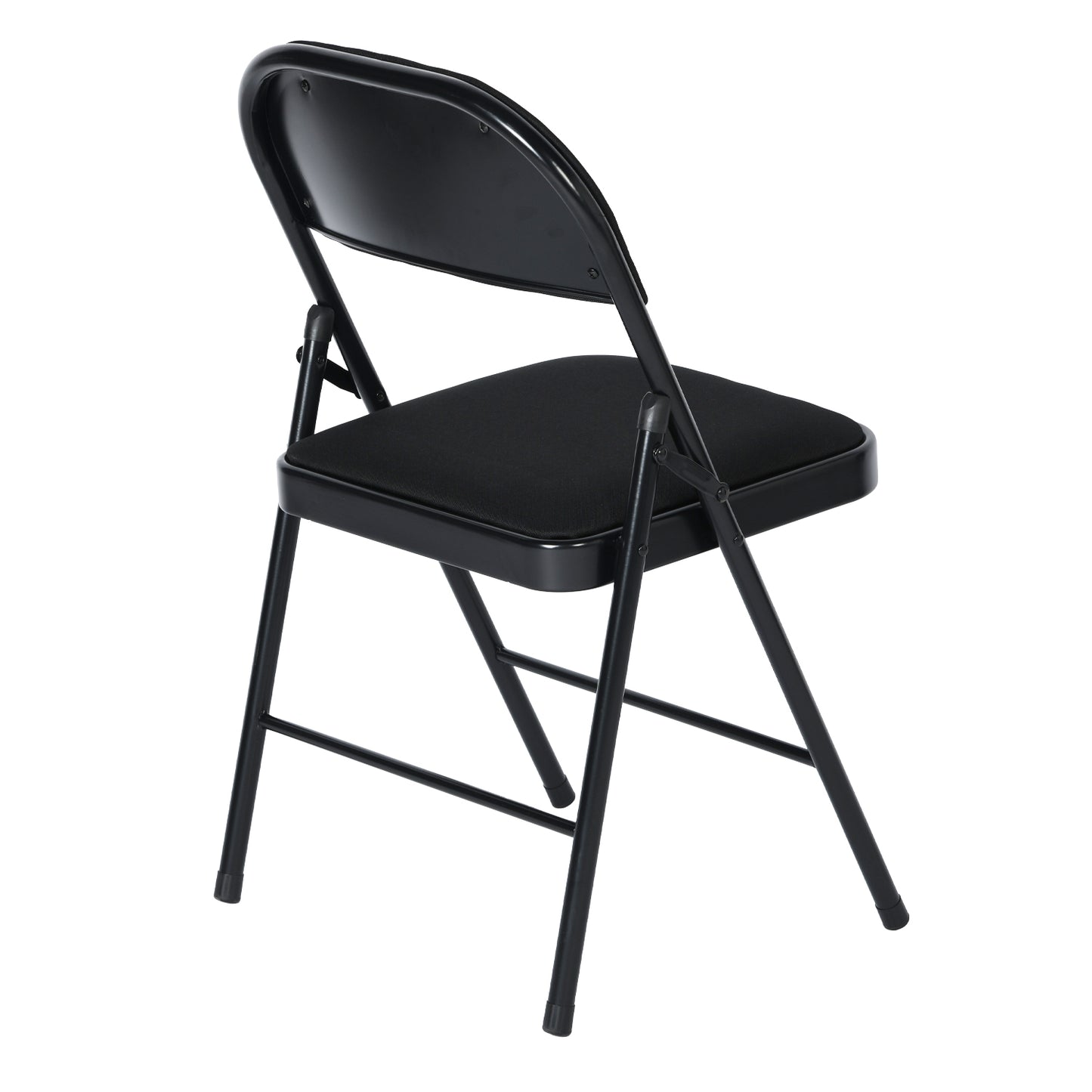 Lot de 2 Chaises Pliantes Noires en Fellce + Métal Style Industriel
