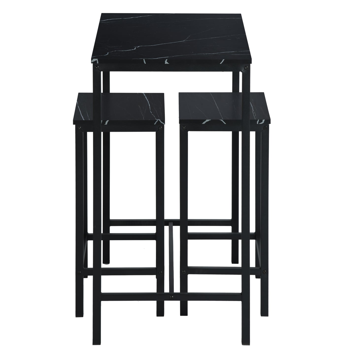 Ensemble de Table de Bar avec 1 Table et 2 Chaises