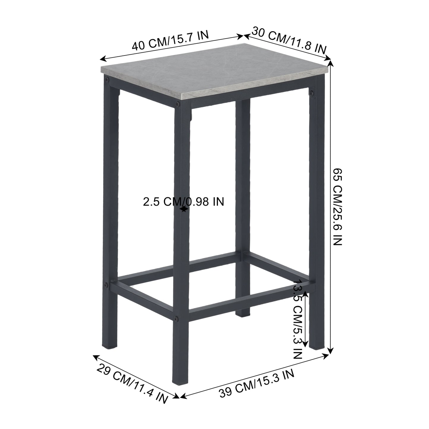 Ensemble Table de Salle à Manger, Table de Bar et chaises de Bar, Table Haute et 4 Tabouret, Gris