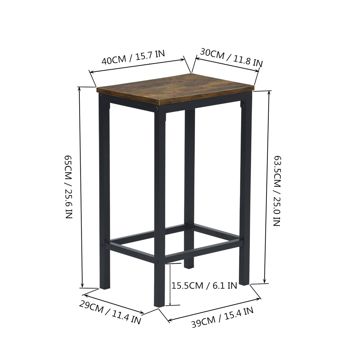 Ensemble Table de Salle à Manger, Table de Bar et chaises de Bar, Table Haute et 4 Tabouret -Marron