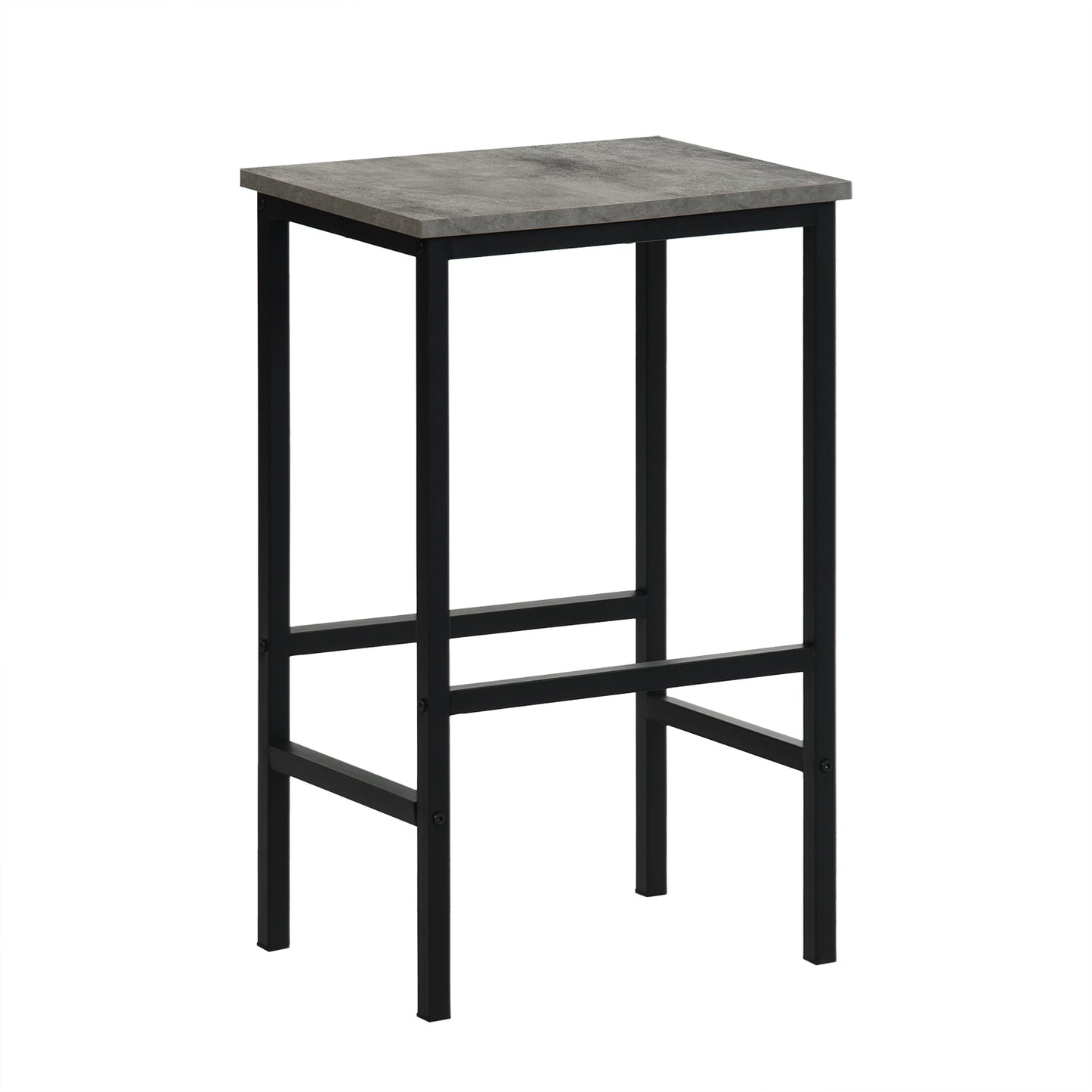 Table de Salle à Manger en marbre avec 4 tabourets de Bar--Grain de bois foncé