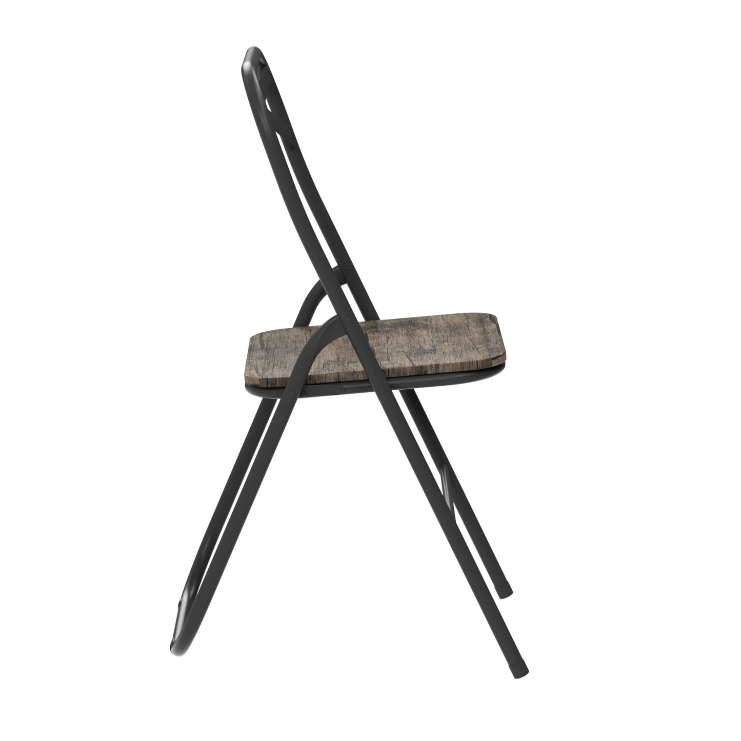 Lot de 2 Chaises Pliantes Marron en métal Style Industriel