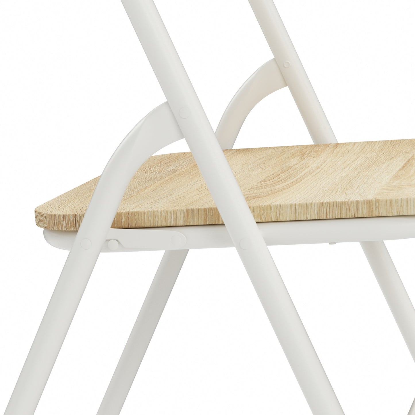 Lot de 6 Chaises Pliantes Chêne en métal Style Industriel