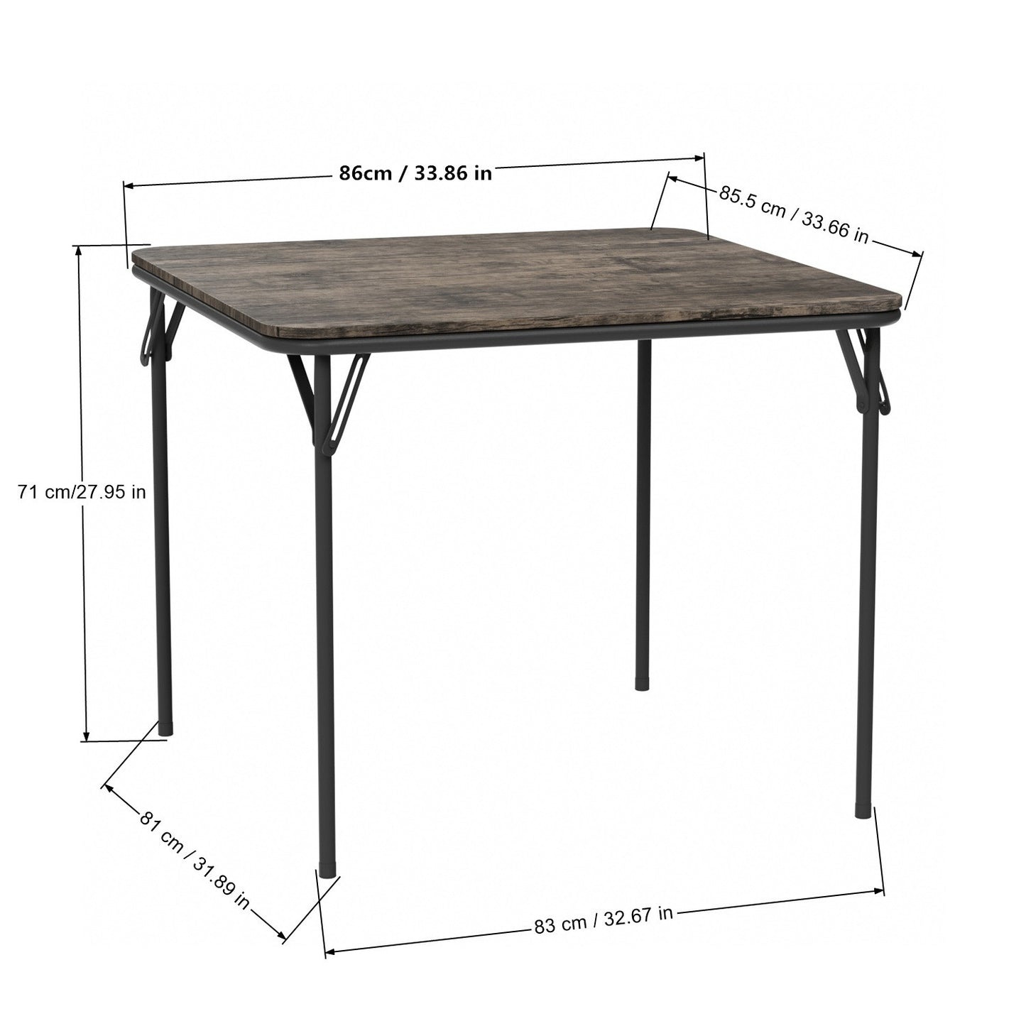 Table à Manger Carré en Bois Salle à Manger Scandinave- Marron- 86*86*71cm