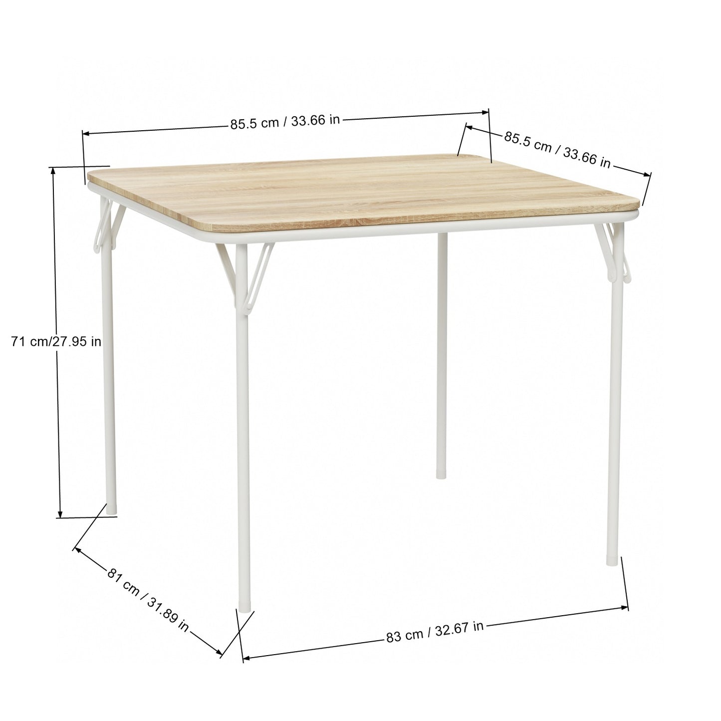 Table à Manger Carré en Bois Salle à Manger Scandinave-Chêne-86*86*71cm