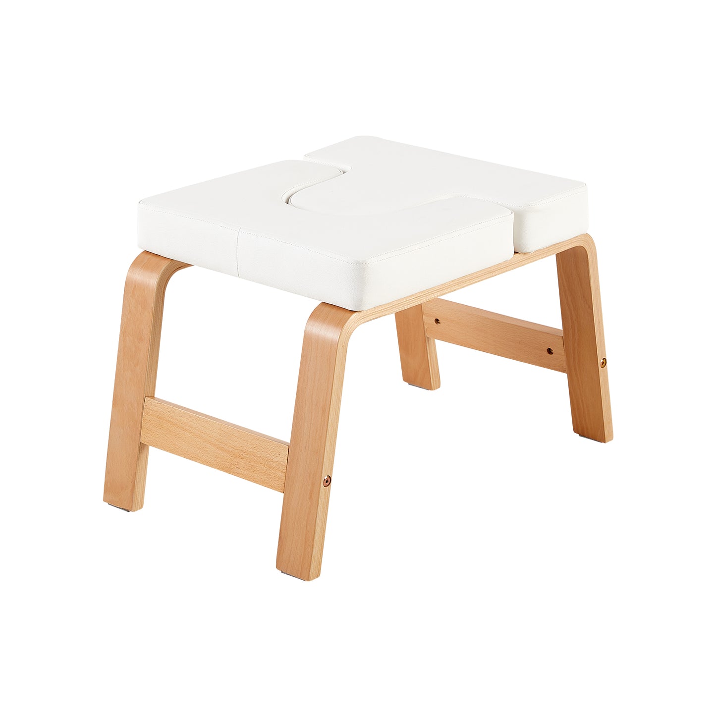 Tabouret en bois réglable pour une assise confortable – Repose-pieds ou chaise polyvalente pour la maison, bureau et détente, Blanc