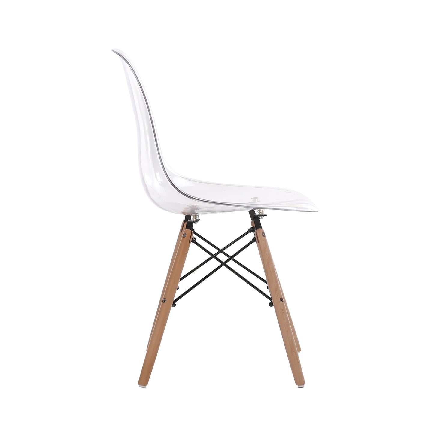 Lot de 4 Chaises Scandinaves Transparentes - Chaises de Salle à Manger