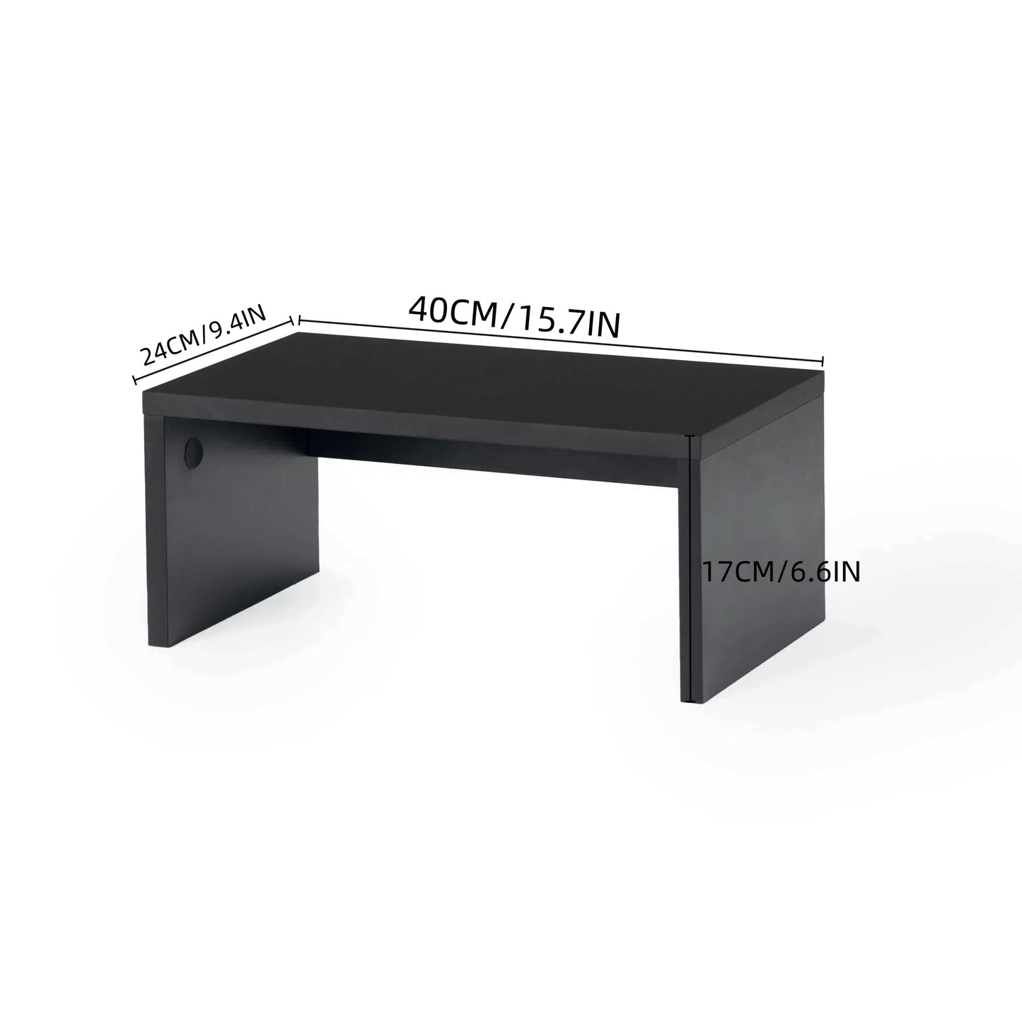 Étagère de Bureau Simple à 2 Niveaux, Étagère de Bureau D'ordinateur Simple, Peut Contenir des Livres, des Documents, 40 x 24 x 17 cm--Noir
