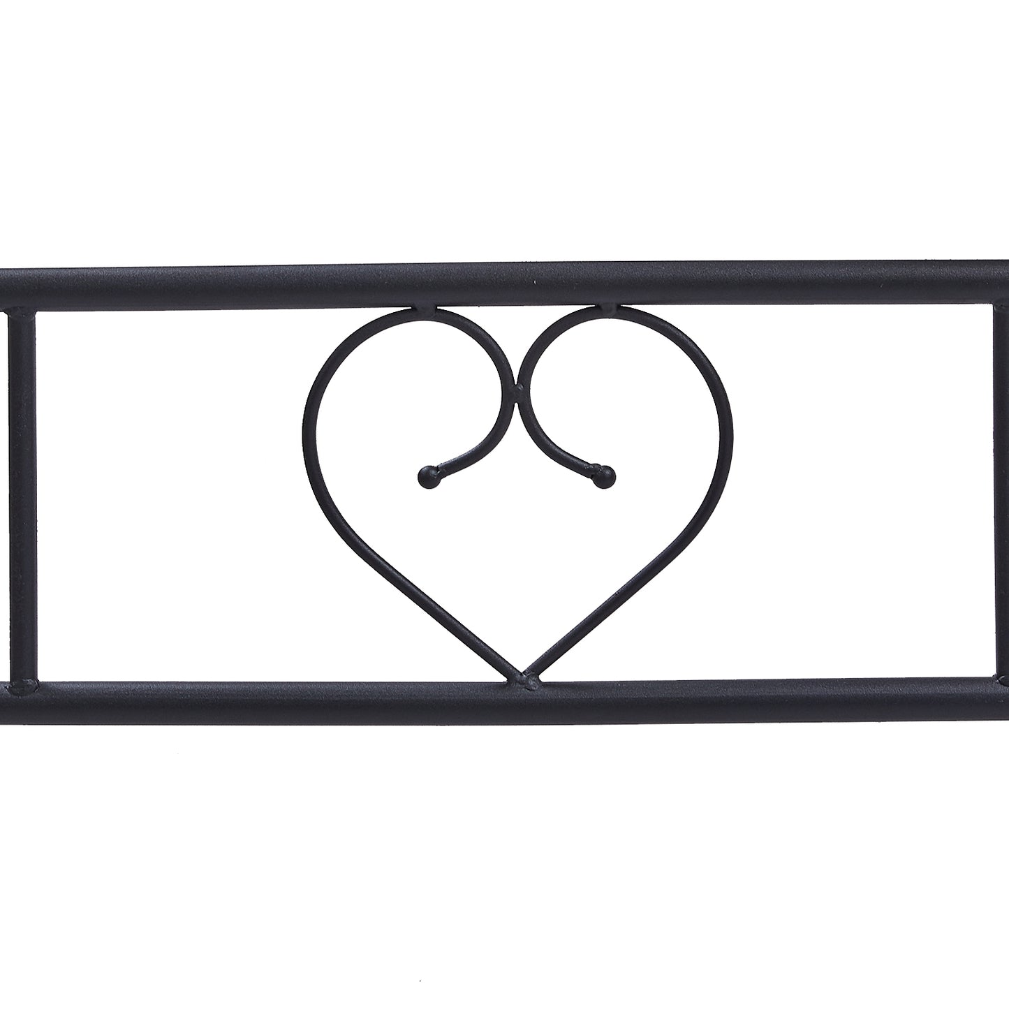 Lit Adulte 140x190 cm Tête de lit en Forme de Coeur Design,lit double noir
