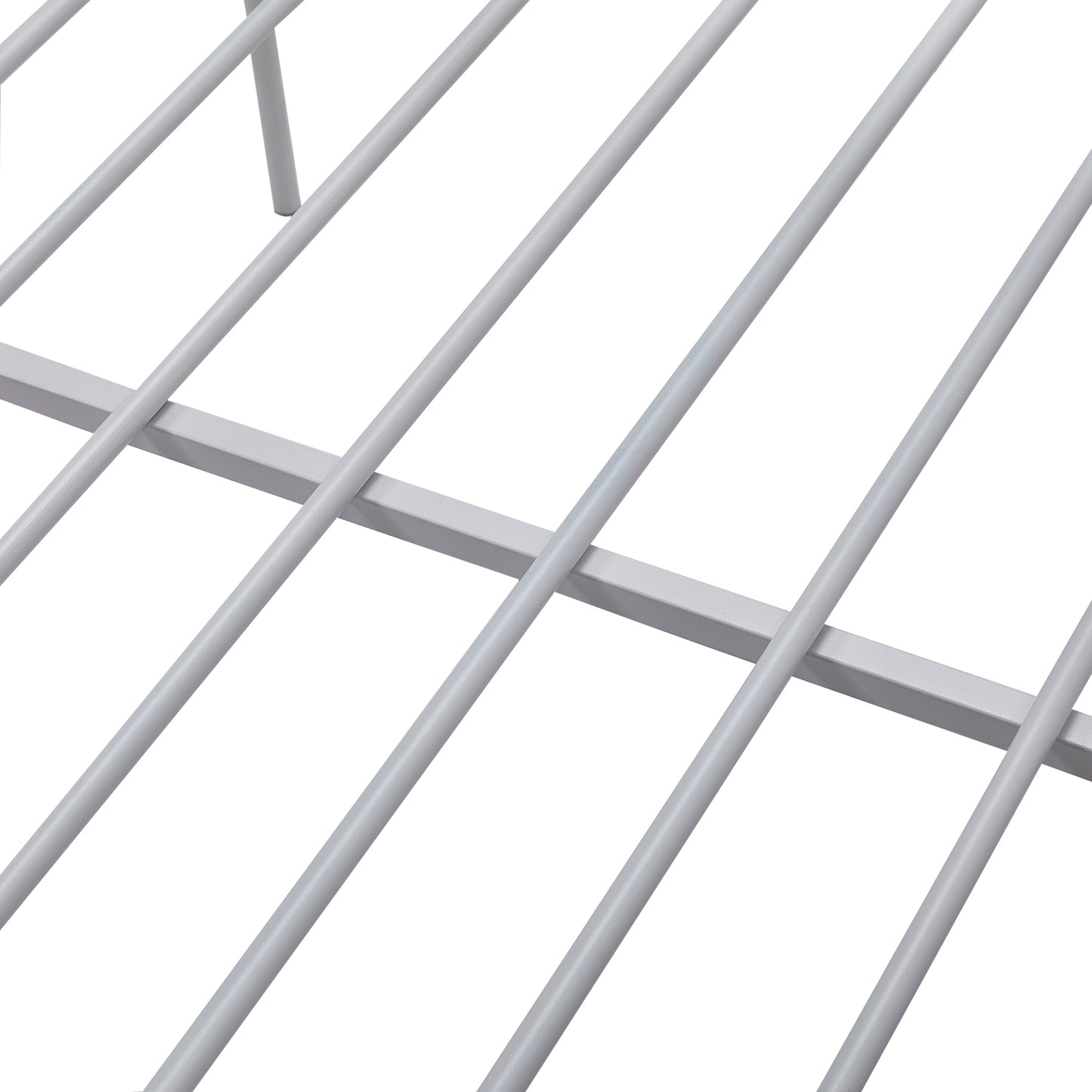 Cadre de Lit Double Classique pour Adulte en Métal - 2 Places - 140x190 cm - Blanc