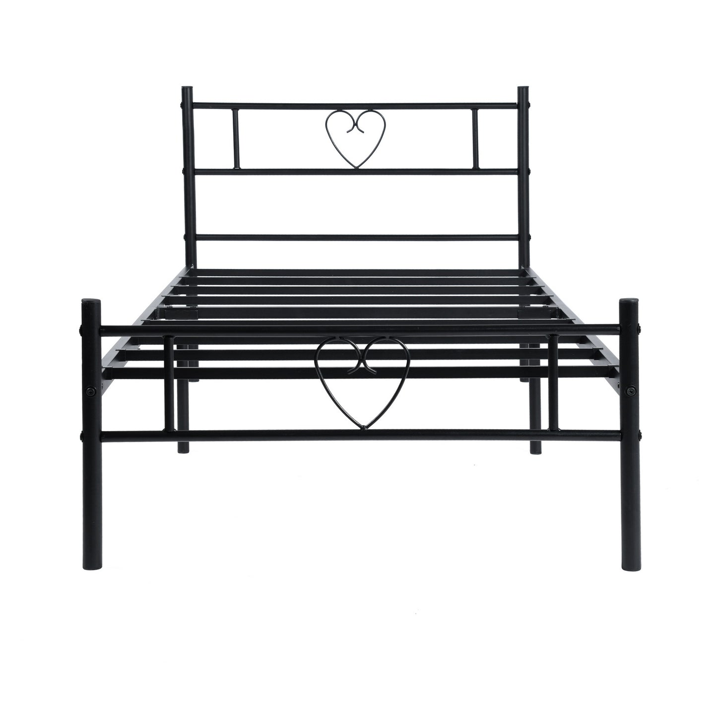 Lit enfant contemporain en métal noir 90x190 cm