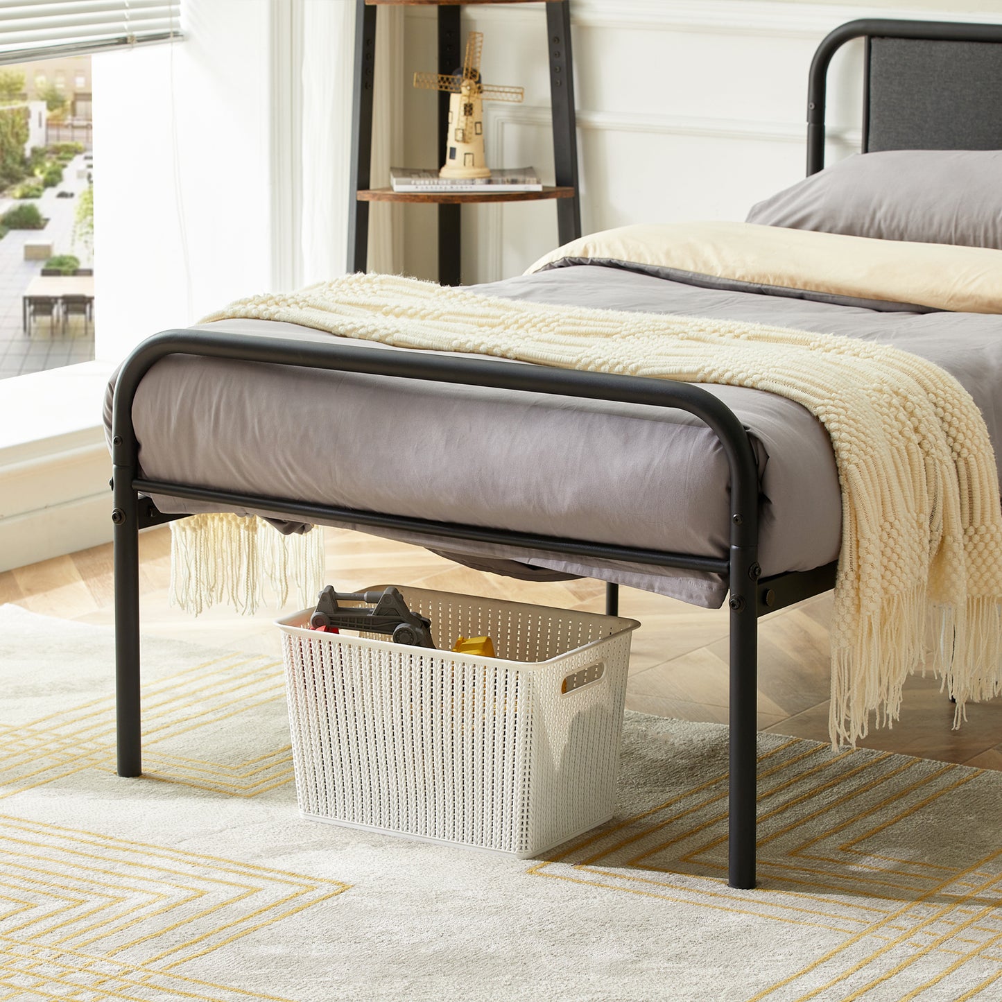 Structure de Lit Simple Style Scandinave - 90x190 cm - Noir
