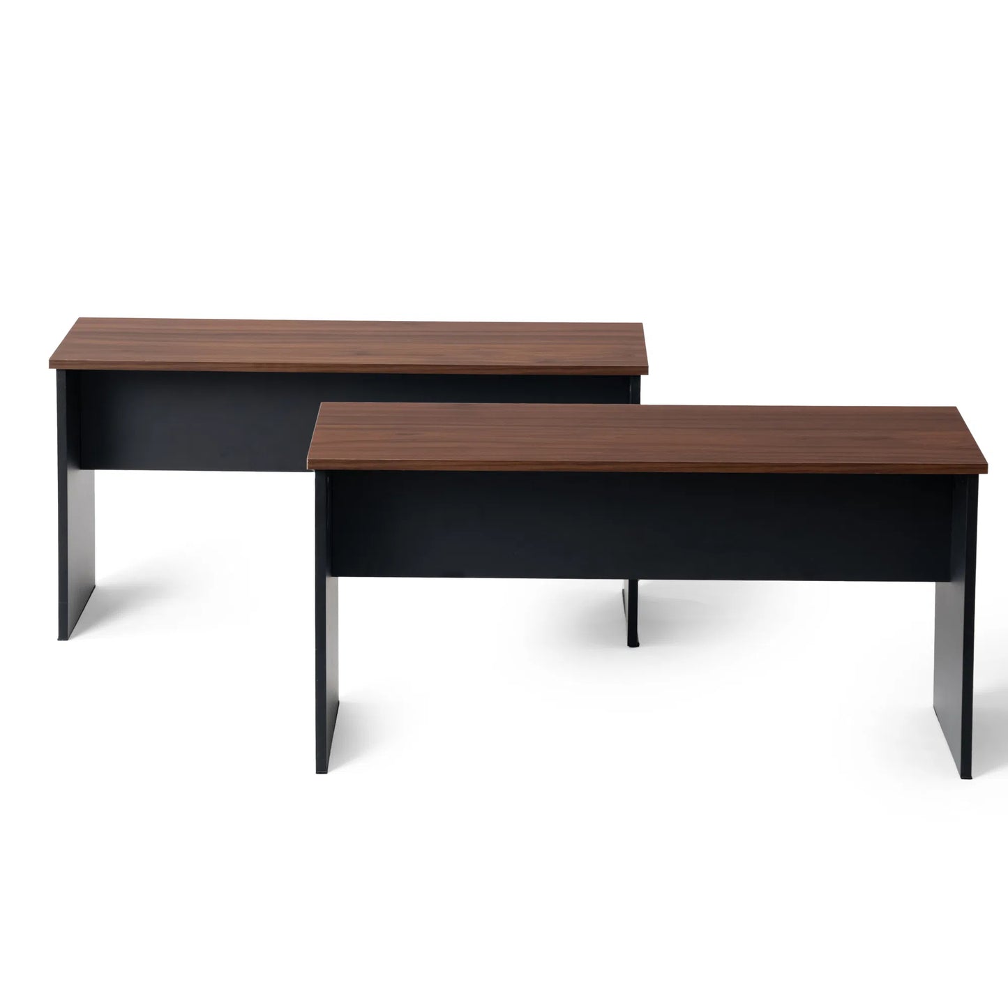 Lot de 2 Chaises de Salle à Manger, Économisez de l'espace, Adapté à la Chambre, Salon, Balcon, 90 x 30 x 45 cm--Couleur noyer + Noir