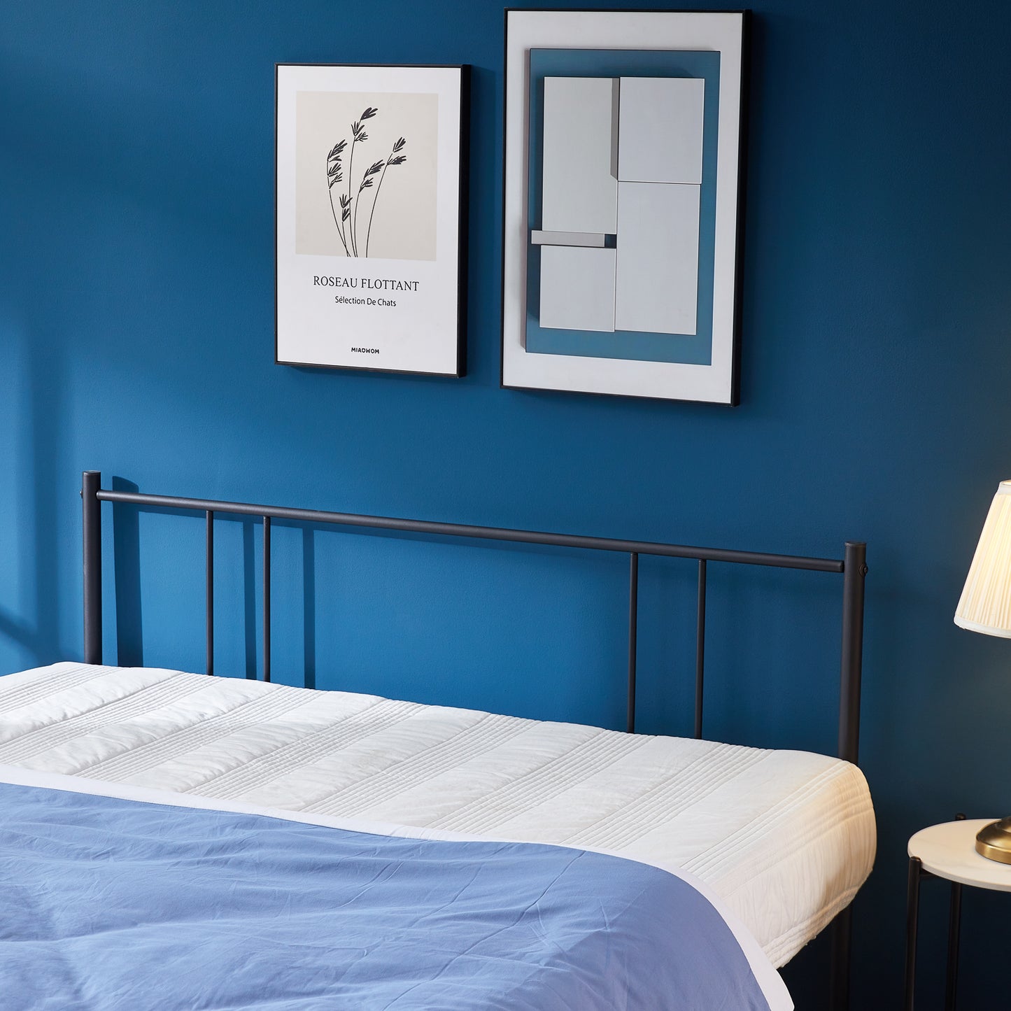 Lit Double Contemporain pour Adulte ou Enfant - 140x200 cm - Noir