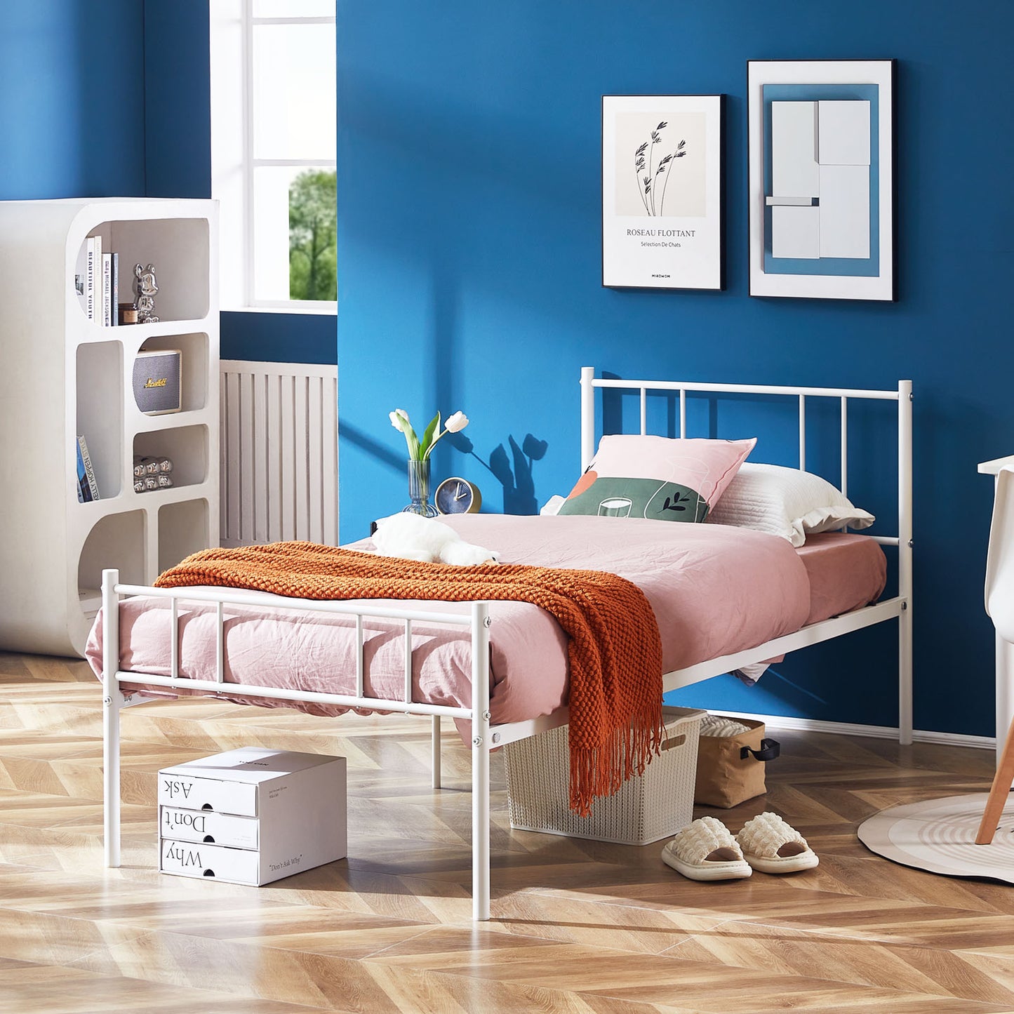 Lit Simple Contemporain pour Adulte ou Enfant - 90x200 cm - Blanc