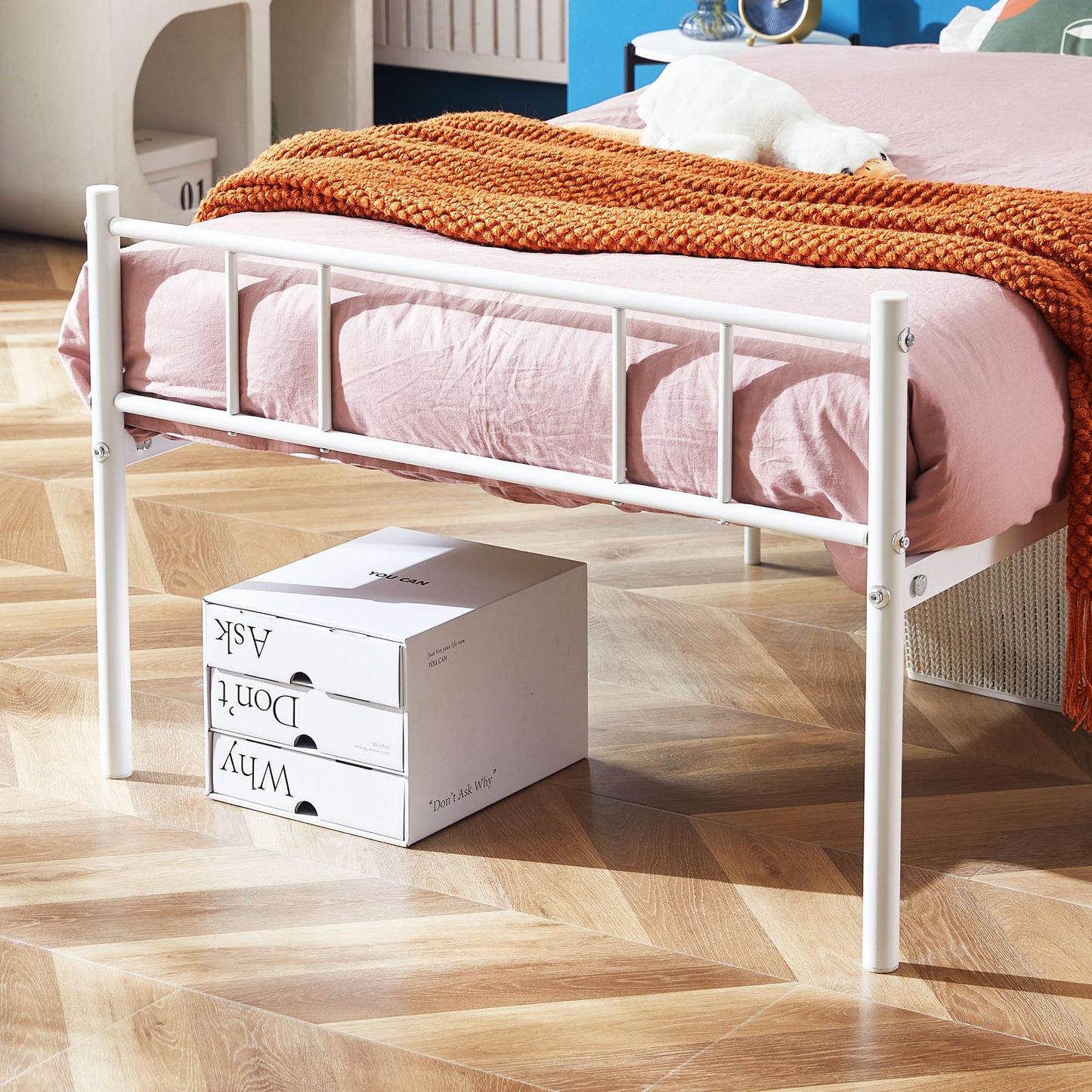 Lit Simple Contemporain pour Adulte ou Enfant - 90x200 cm - Blanc