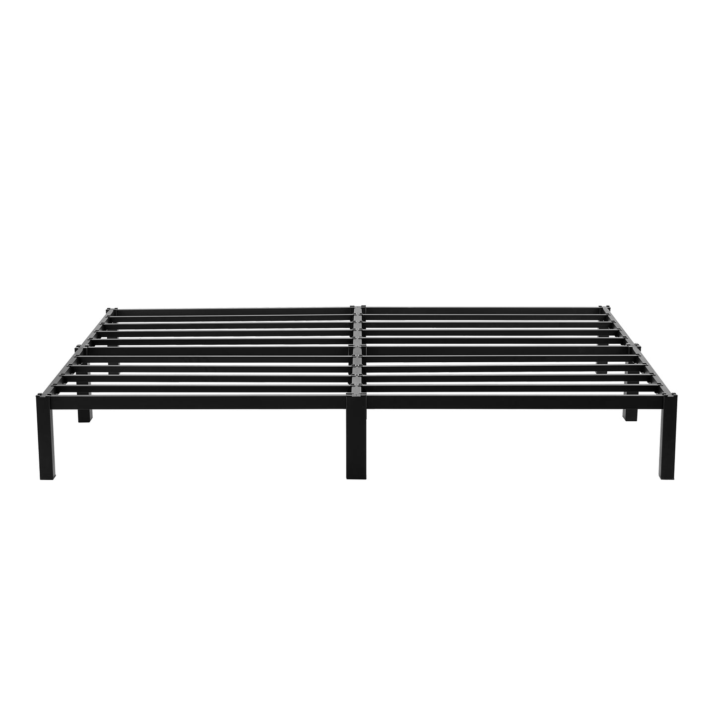 90 x 190 cm Cadre de Lit en Bloc, Metal Sommier pour 2 Personnes Adulte Lit avec Sommier - Noir