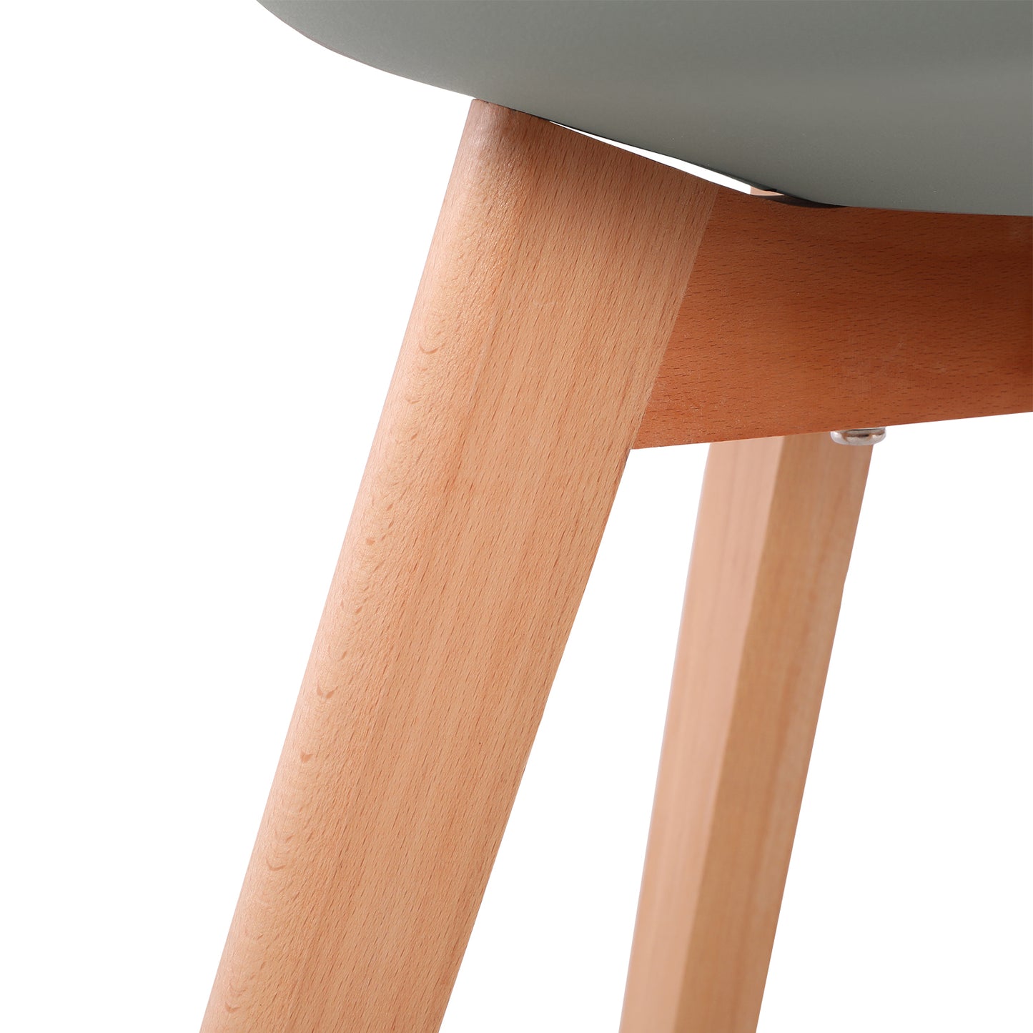 Lot de 4 chaises de cuisine en à manger design contemporain scandinave pieds bois de chêne - Gris