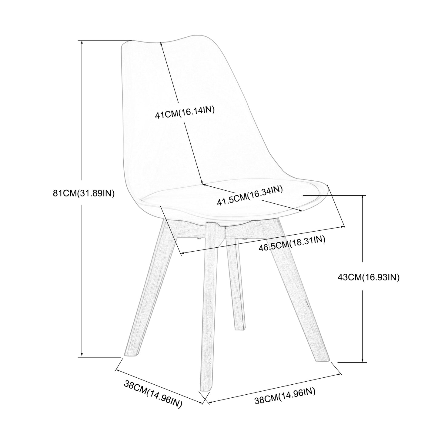Chaise de salle à manger design contemporain scandinave-Noir