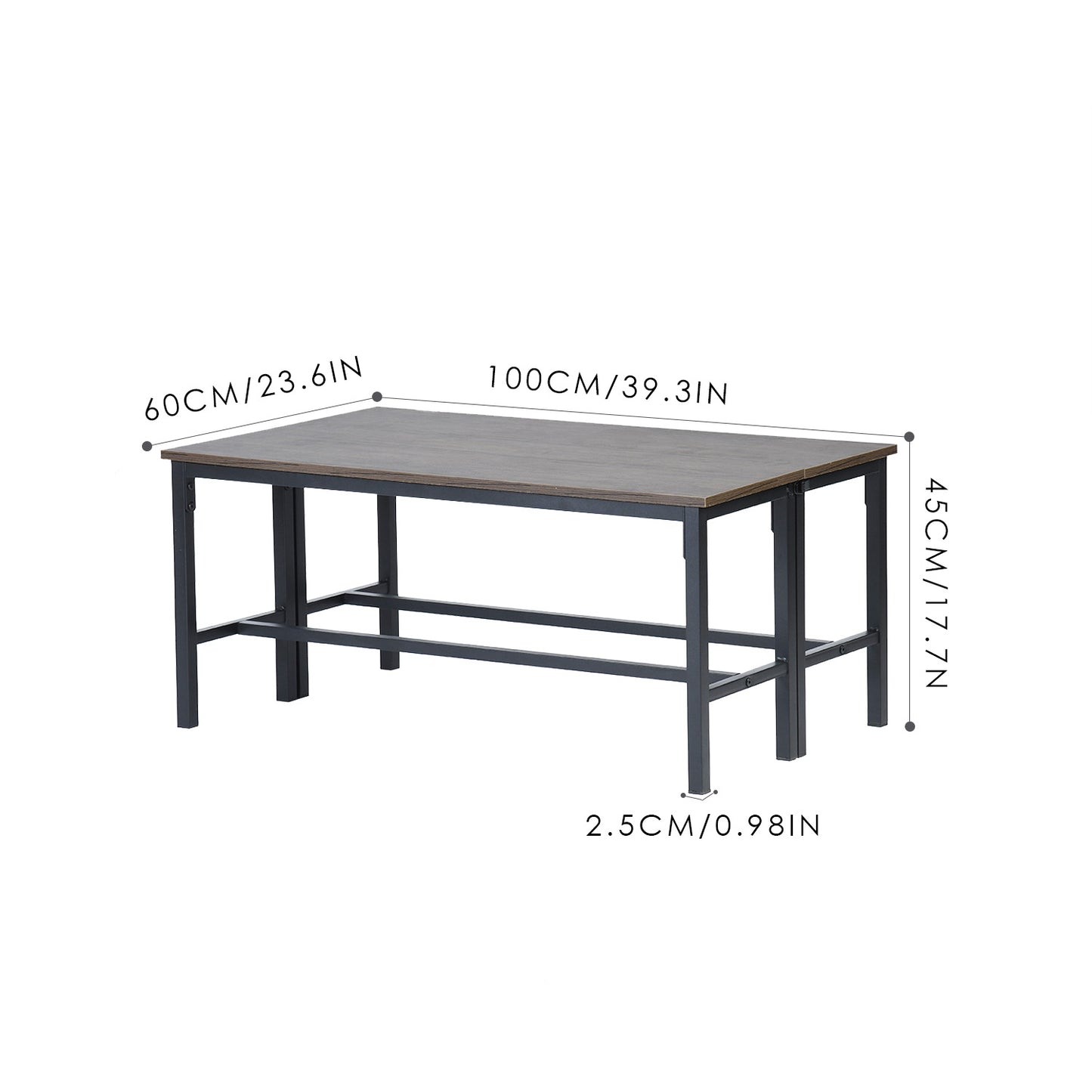 Style industriel - Ensemble de 2 chaises en acier et bois