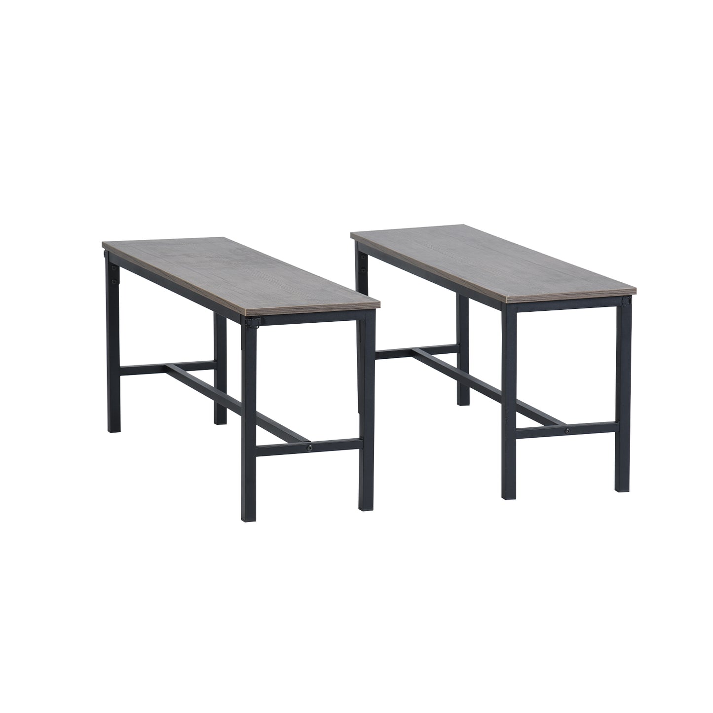 Style industriel - Ensemble de 2 chaises en acier et bois