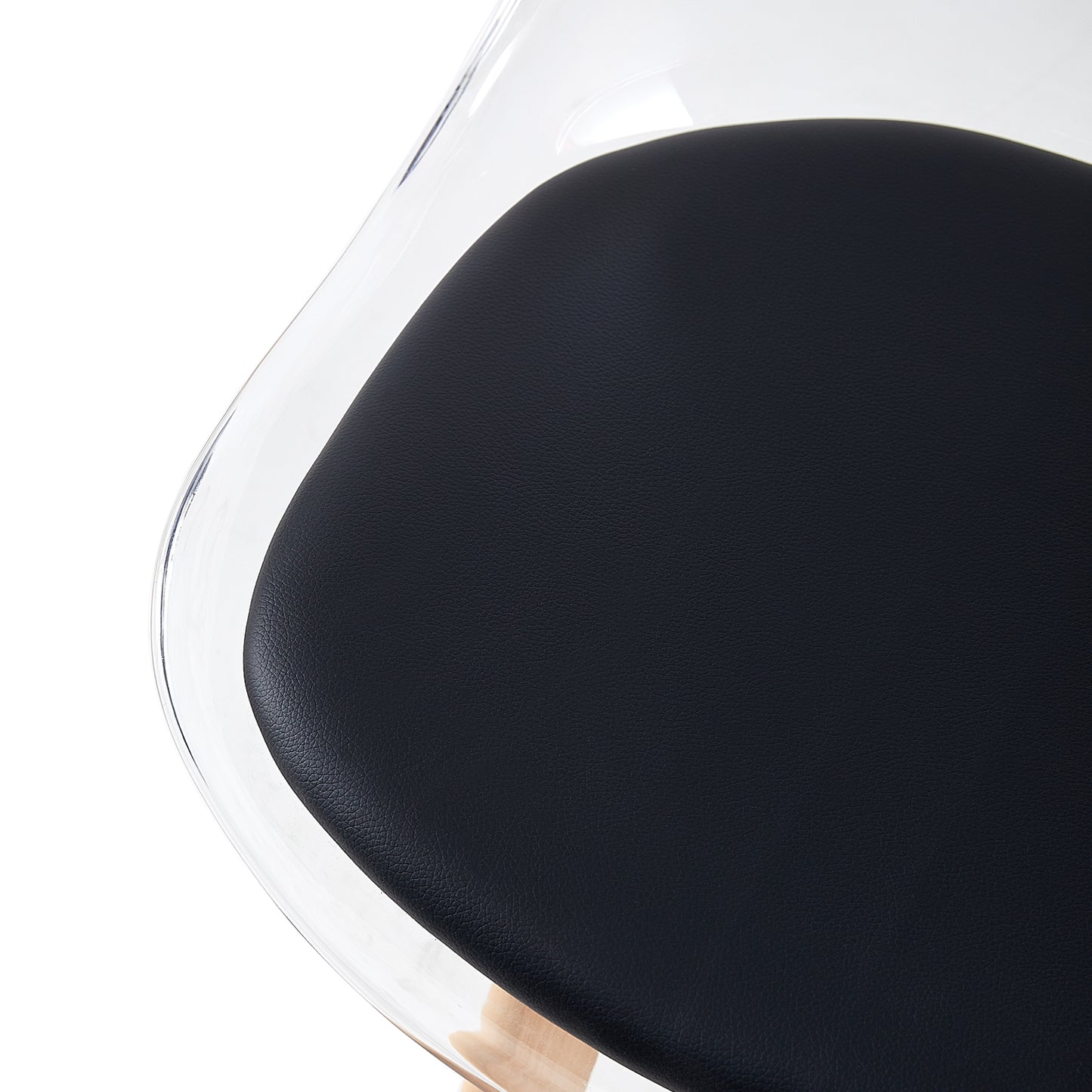 Lot de 4 chaises Scandinaves Transparentes pour Salle à Manger avec Coussin Noir