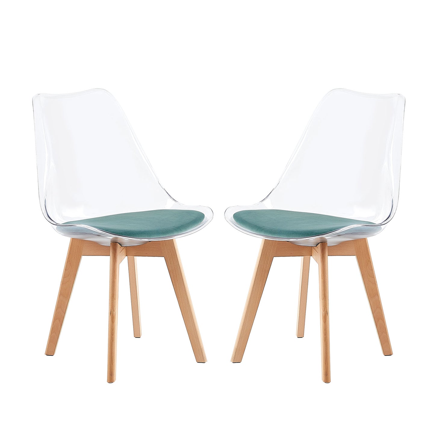Lot de 2 chaises Scandinaves Transparentes pour Salle à Manger
