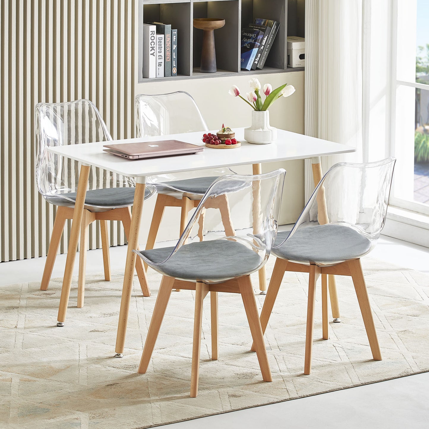 Lot de 4 chaises Scandinaves Transparentes pour Salle à Manger