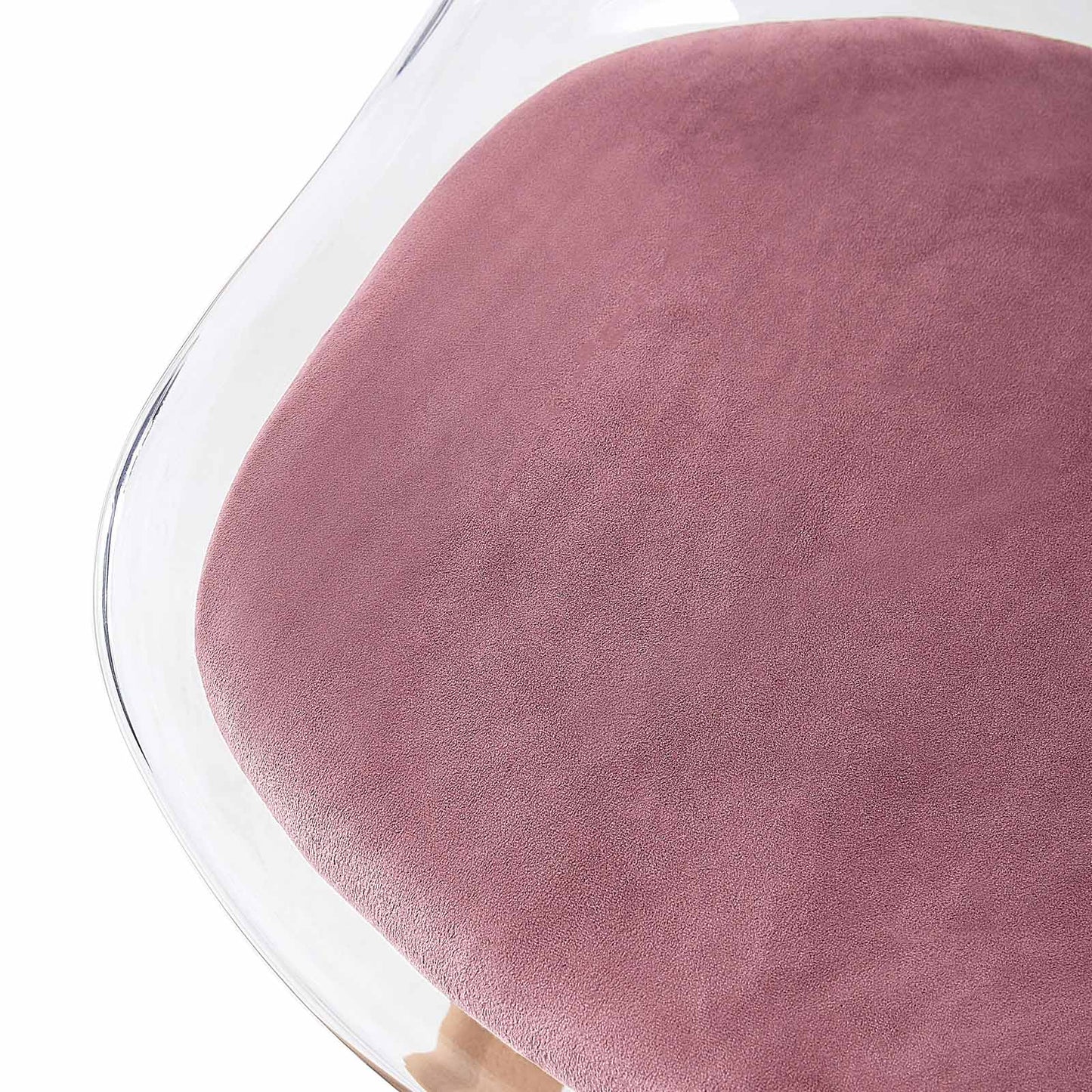 Lot de 4 Chaises Transparente Scandinave pour Salle a Manger, avec Coussin Rose