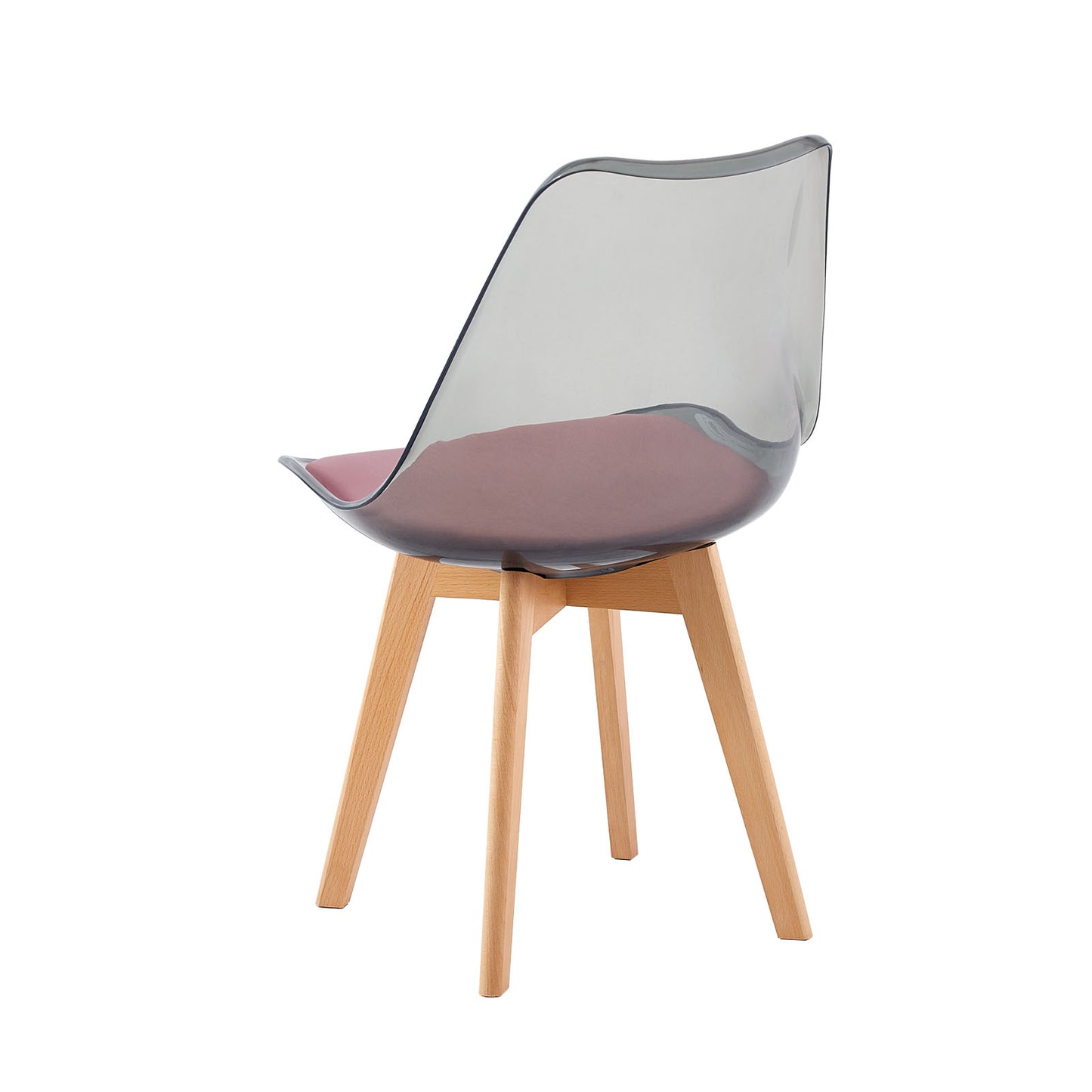 Lot de 4 chaises Scandinaves Transparentes pour Salle à Manger avec Coussin Rose