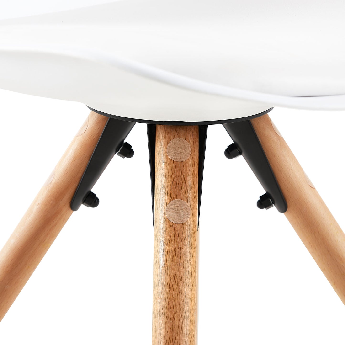 Lot de 4 Chaises de cuisine en bois, chaise de salle à manger rembourrée avec pieds en hêtre massif