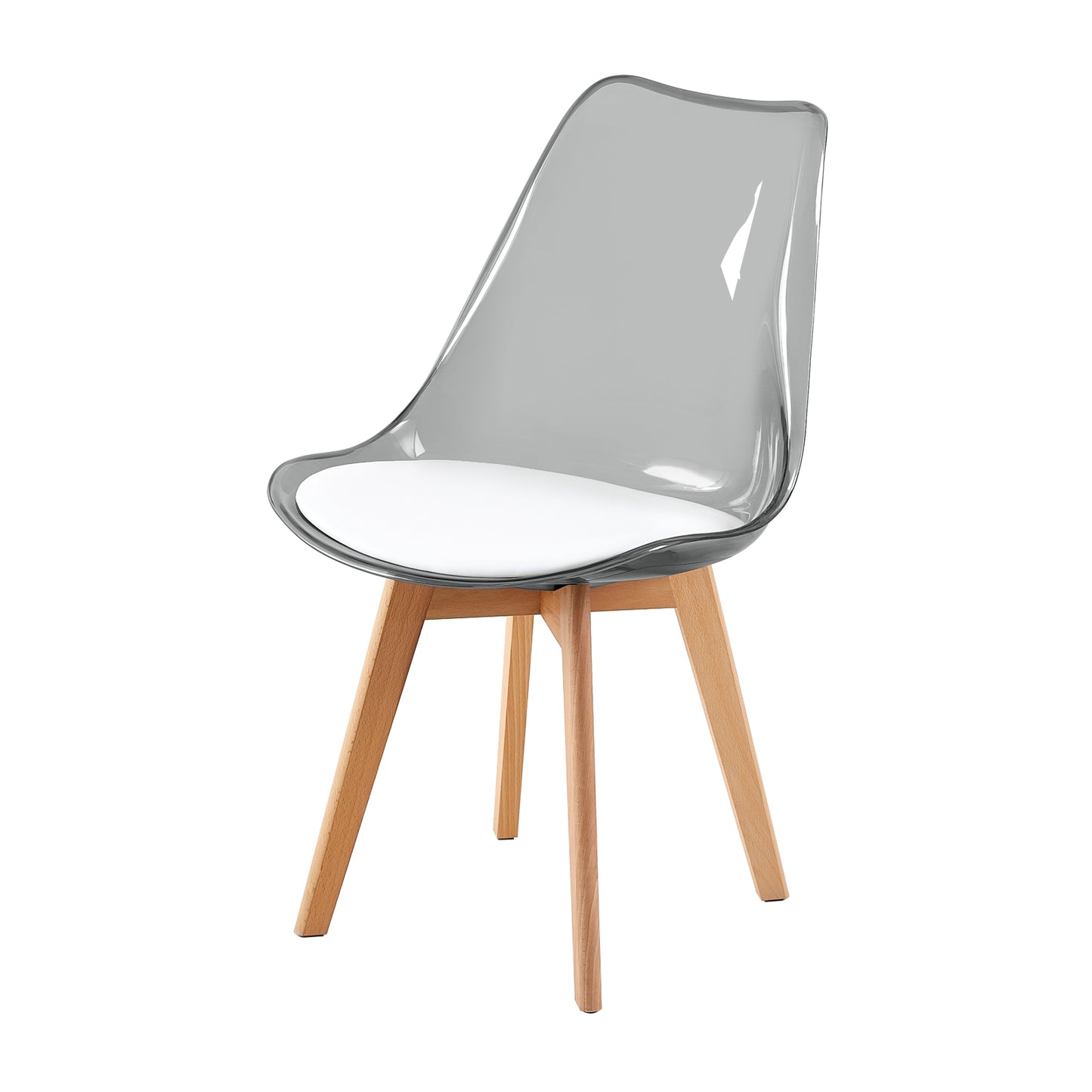 Lot de 2 Chaises Transparente Gris Scandinave pour Salle à Manger