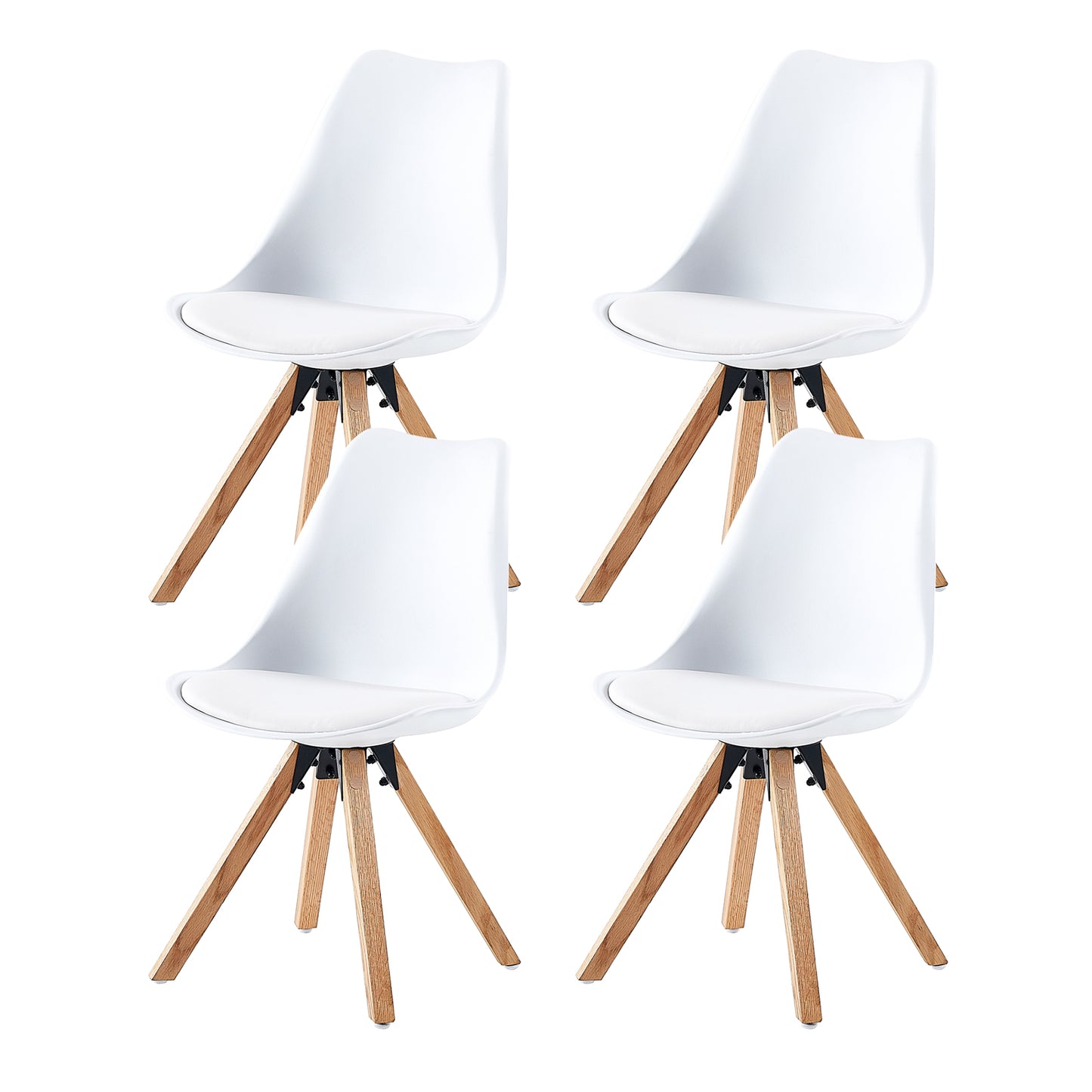 Lot de 4 Chaises à manger scandinaves,Chaises Retro Bois de hetre Massif