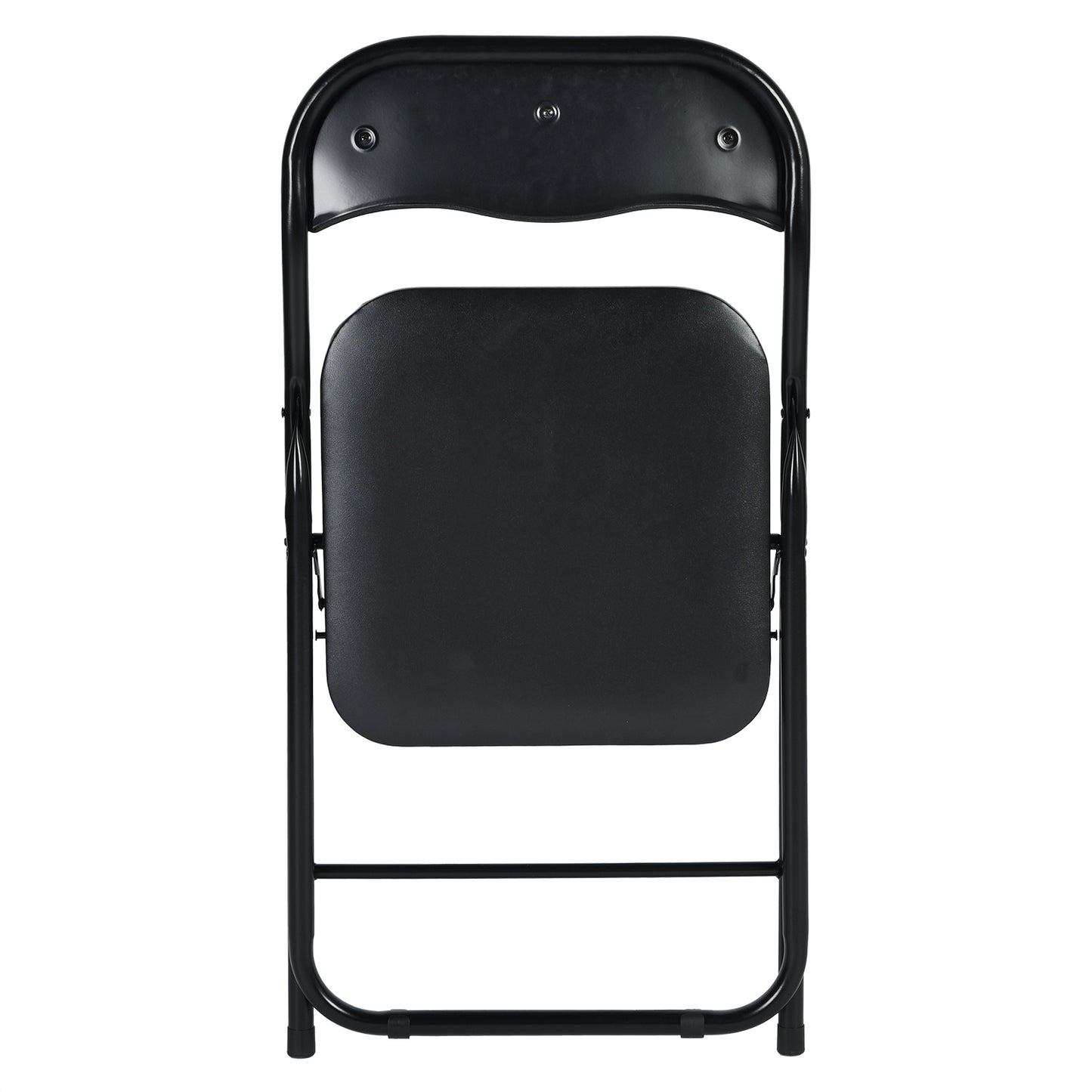 Lot de 6 Chaises Pliantes Noires en Coussin de siège en PU et pieds en métal Style Industriel