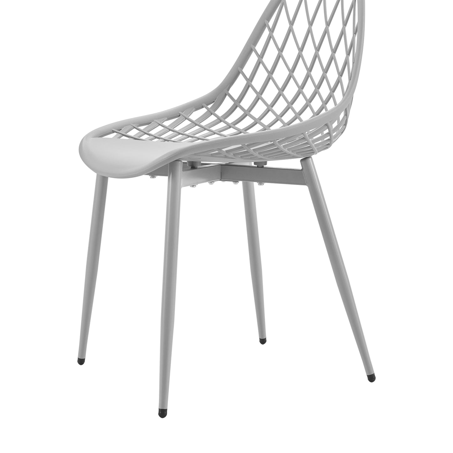 Lot de 6 chaises de salle à manger, en plastique, avec pieds en métal, pour cuisine, salon, jusqu'à 120 kg, gris