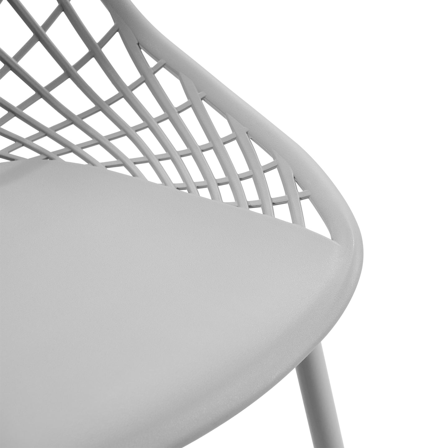 Lot de 4 chaises de salle à manger, en plastique, avec pieds en métal, pour cuisine, salon, jusqu'à 120 kg, gris