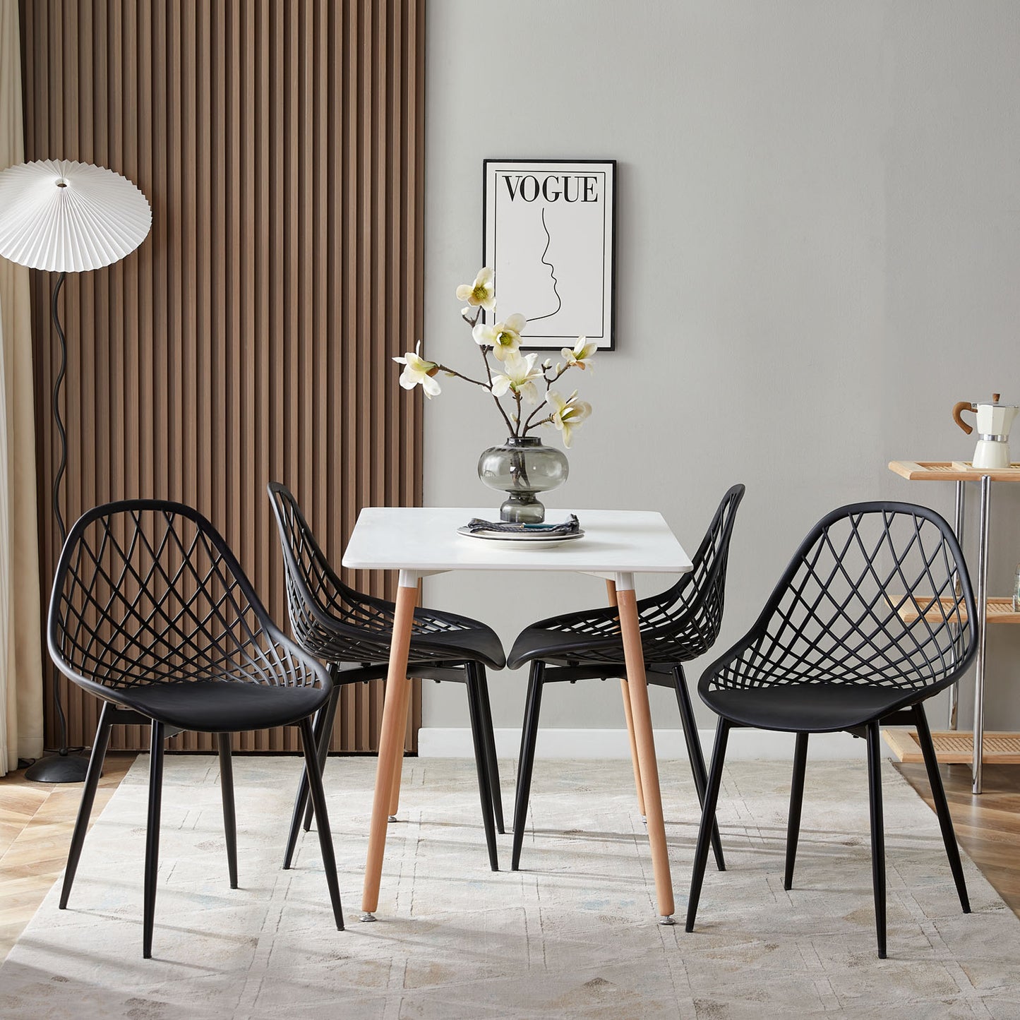 Lot de 4 Chaises de Salle à Manger Style Scandinave, Rétro