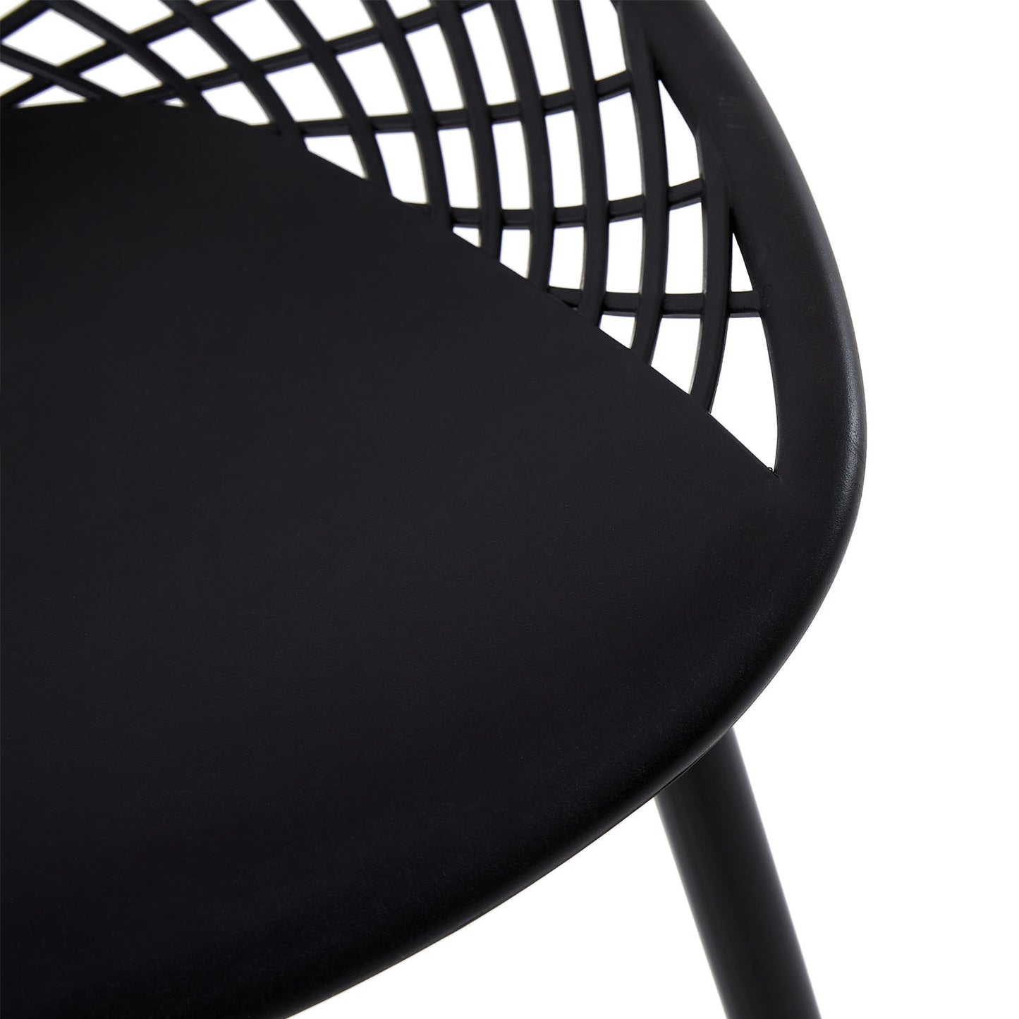Lot de 2 Chaises Design Noir Plastique Scandinave Chaise de Salle à manger