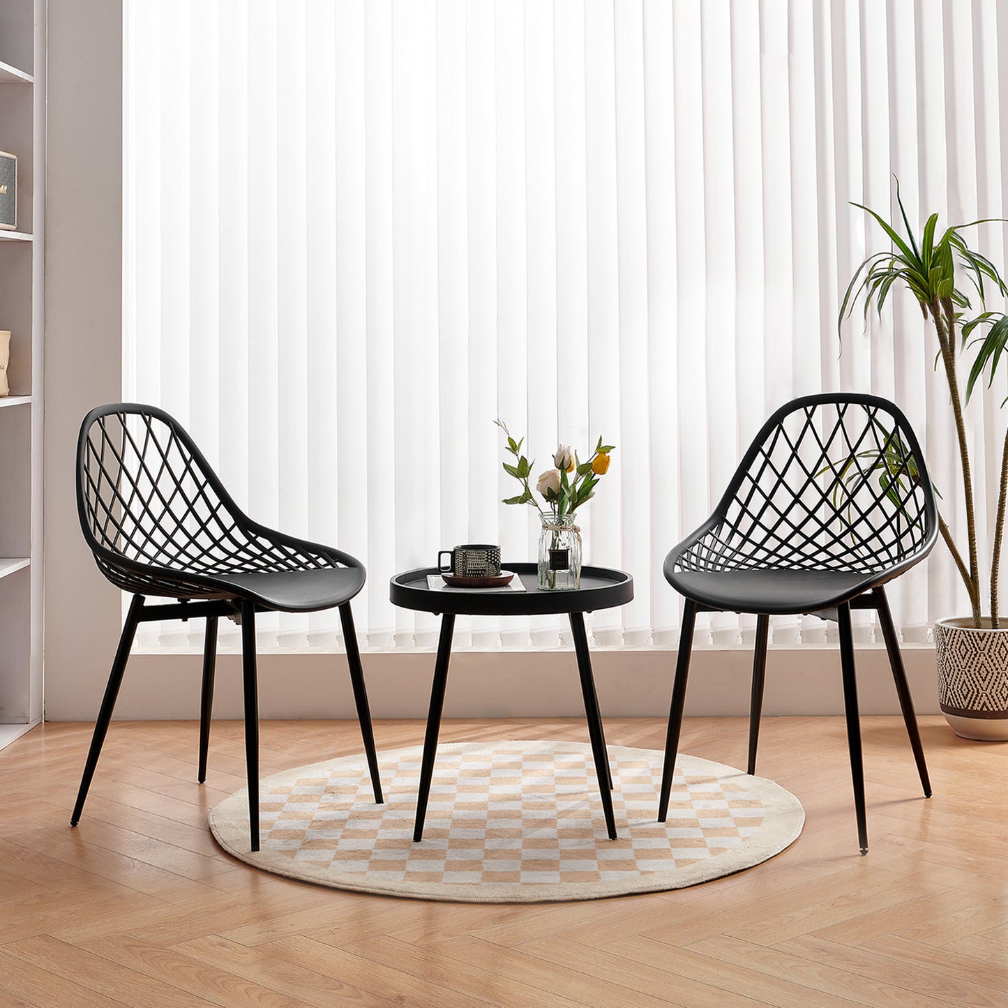 Ensemble table et chaises de salle à manger en métal - Noir