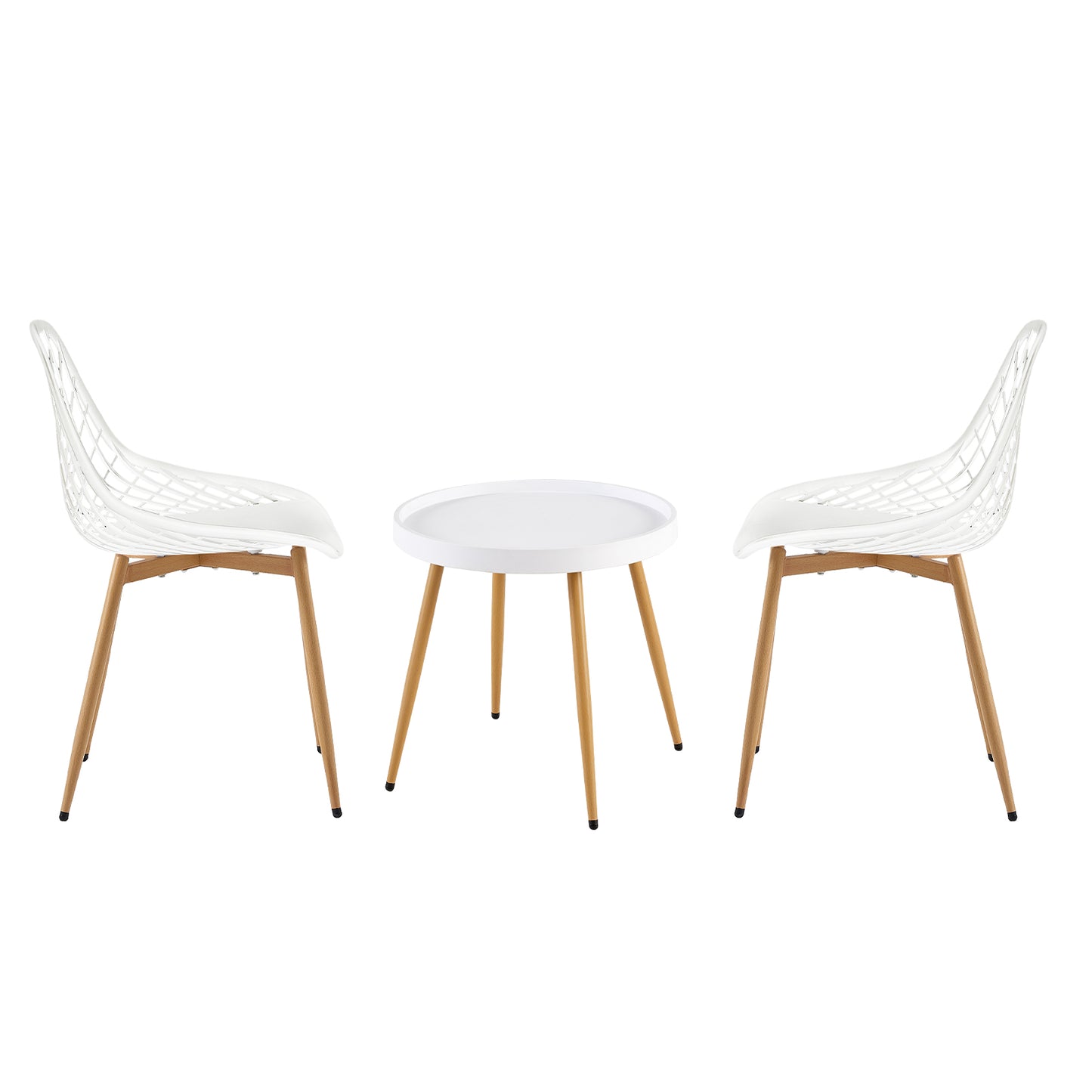 Lot de 2 chaises de salon, de salle à manger avec pieds en métal, chaises de salon, chaises de bureau, cuisine, salon Blanc