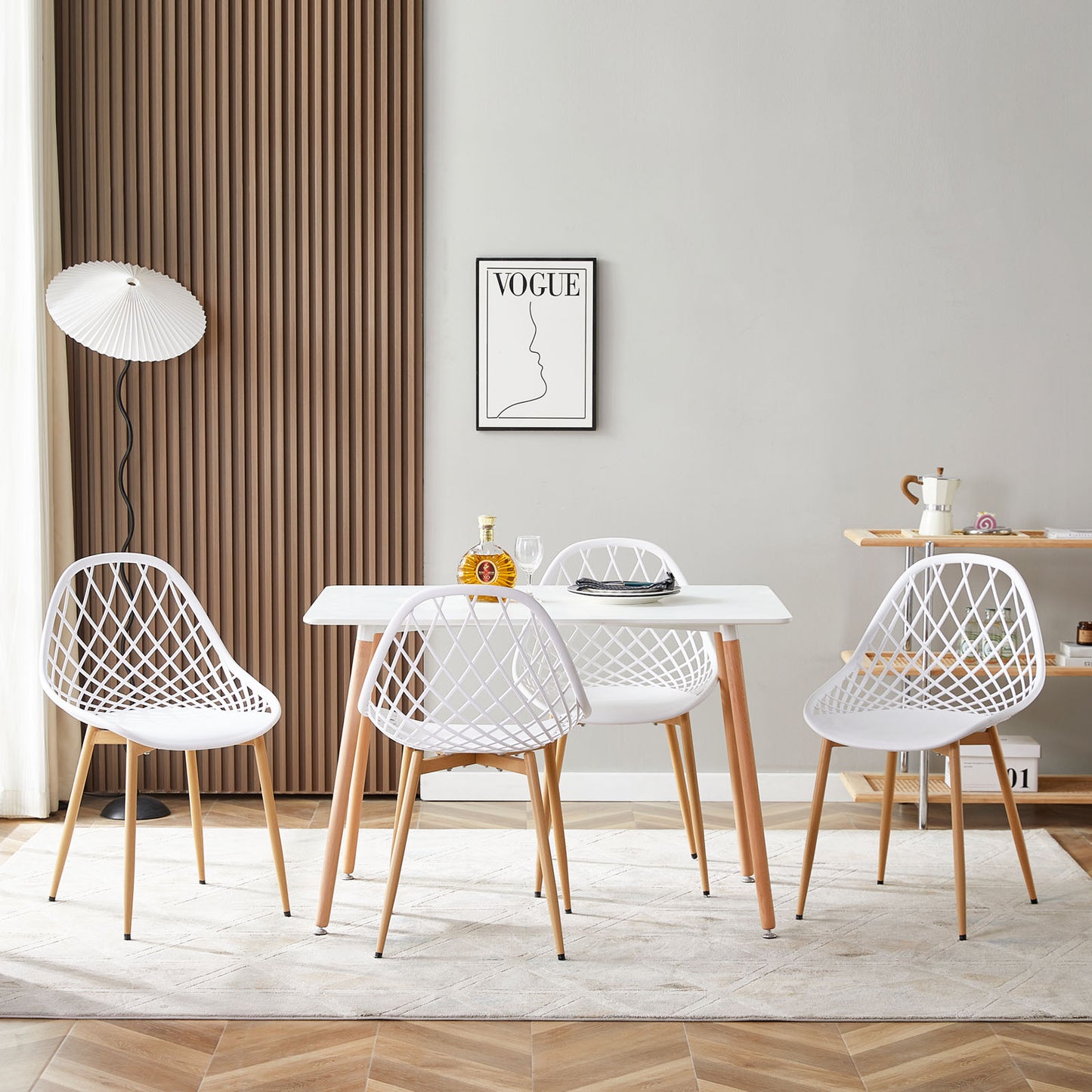Lot de 4 Chaises de Salle à Manger de Style Scandinave