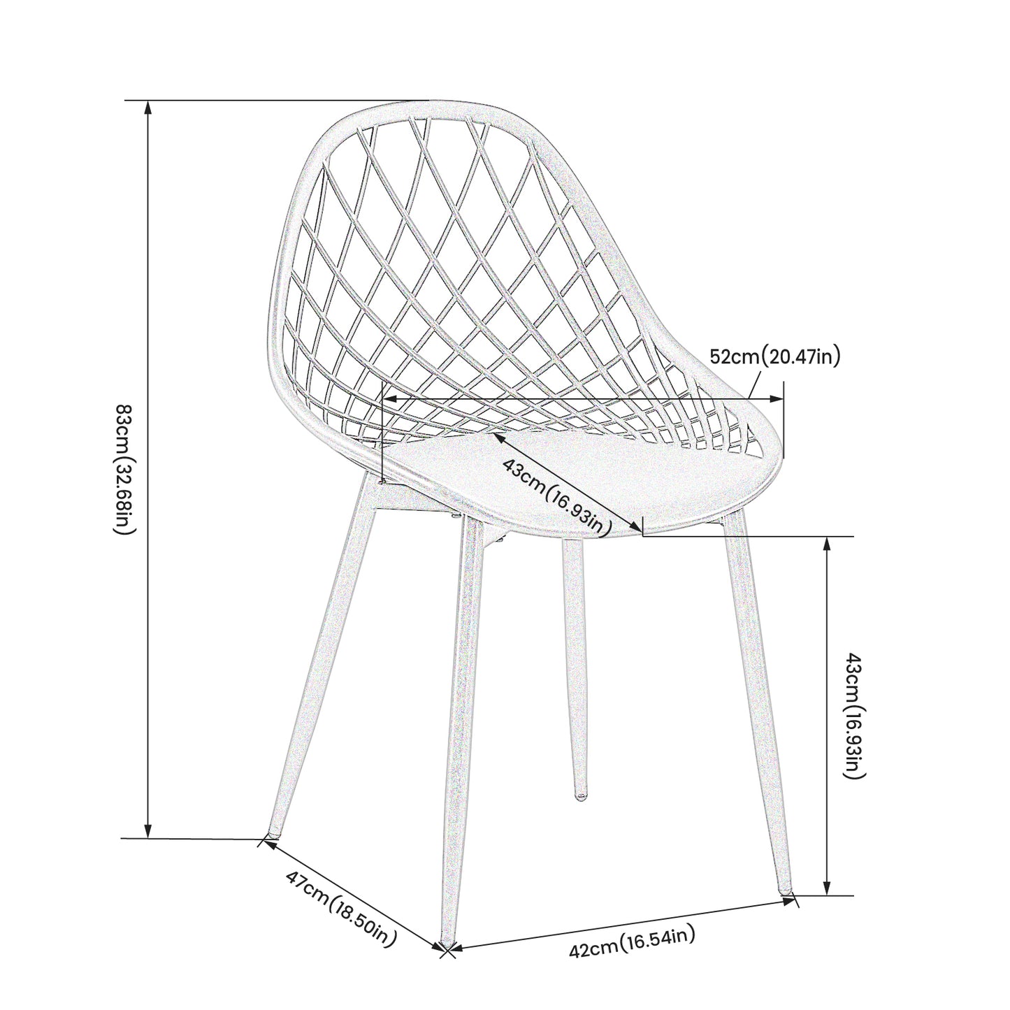 Lot de 2 chaises de salon, de salle à manger avec pieds en métal, chaises de salon, chaises de bureau, cuisine, salon Blanc