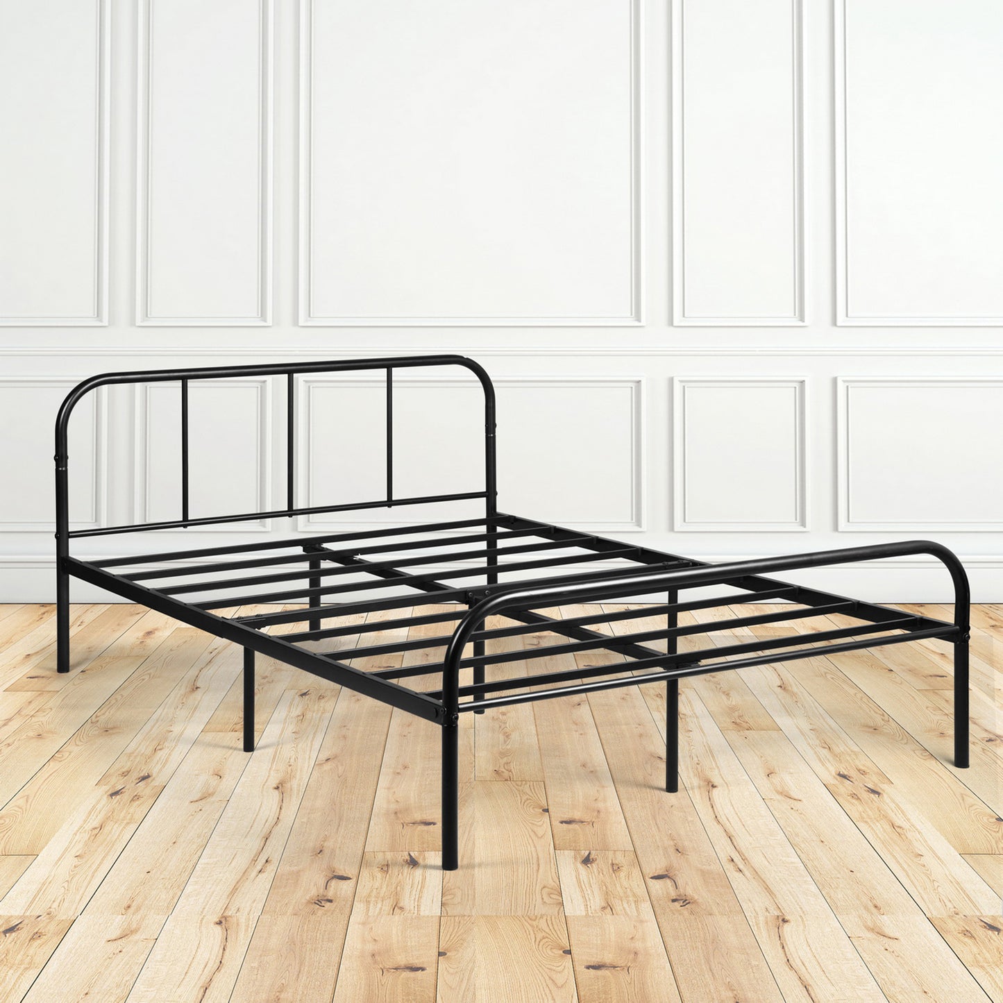 Lit Double en métal Design Cadre de lit 140x190cm-Noir