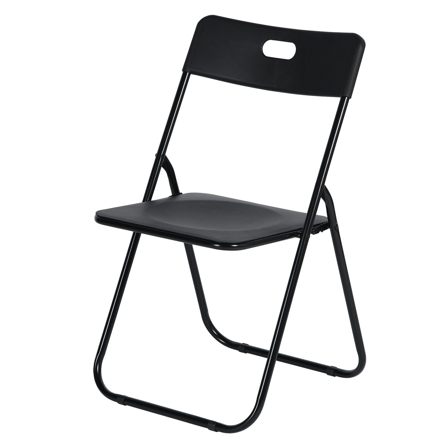 Lot de 4 Chaises pliantes noires en fellce + métal Style Industriel