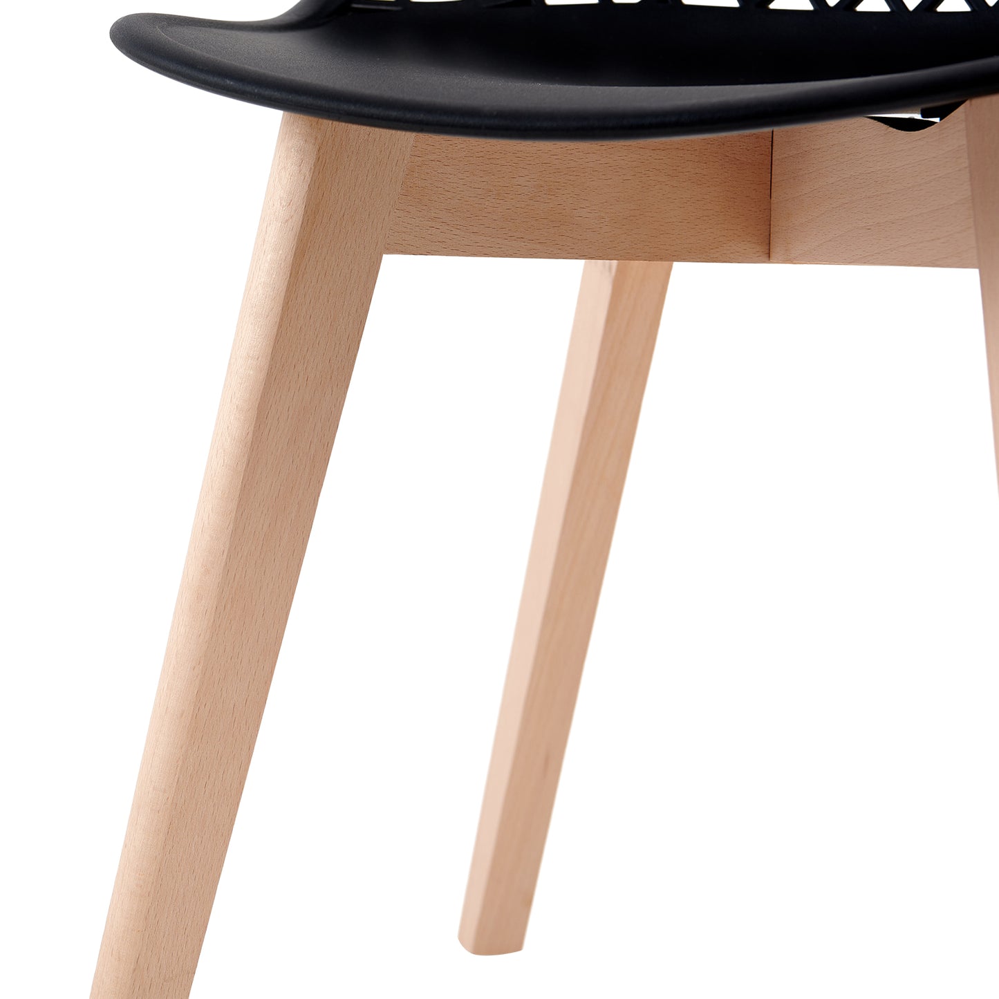 Lot de 2 Chaises Design Plastique Scandinave Chaise de Salle à manger - Noir