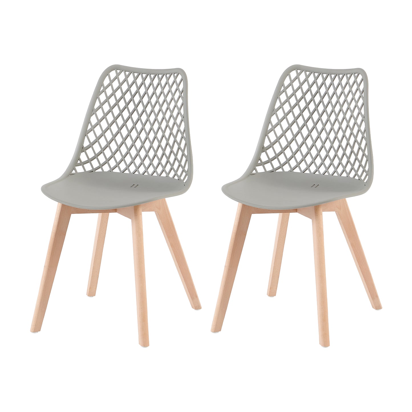 Lot de 2 Chaises Design Plastique Scandinave Chaise de Salle à manger - Gris