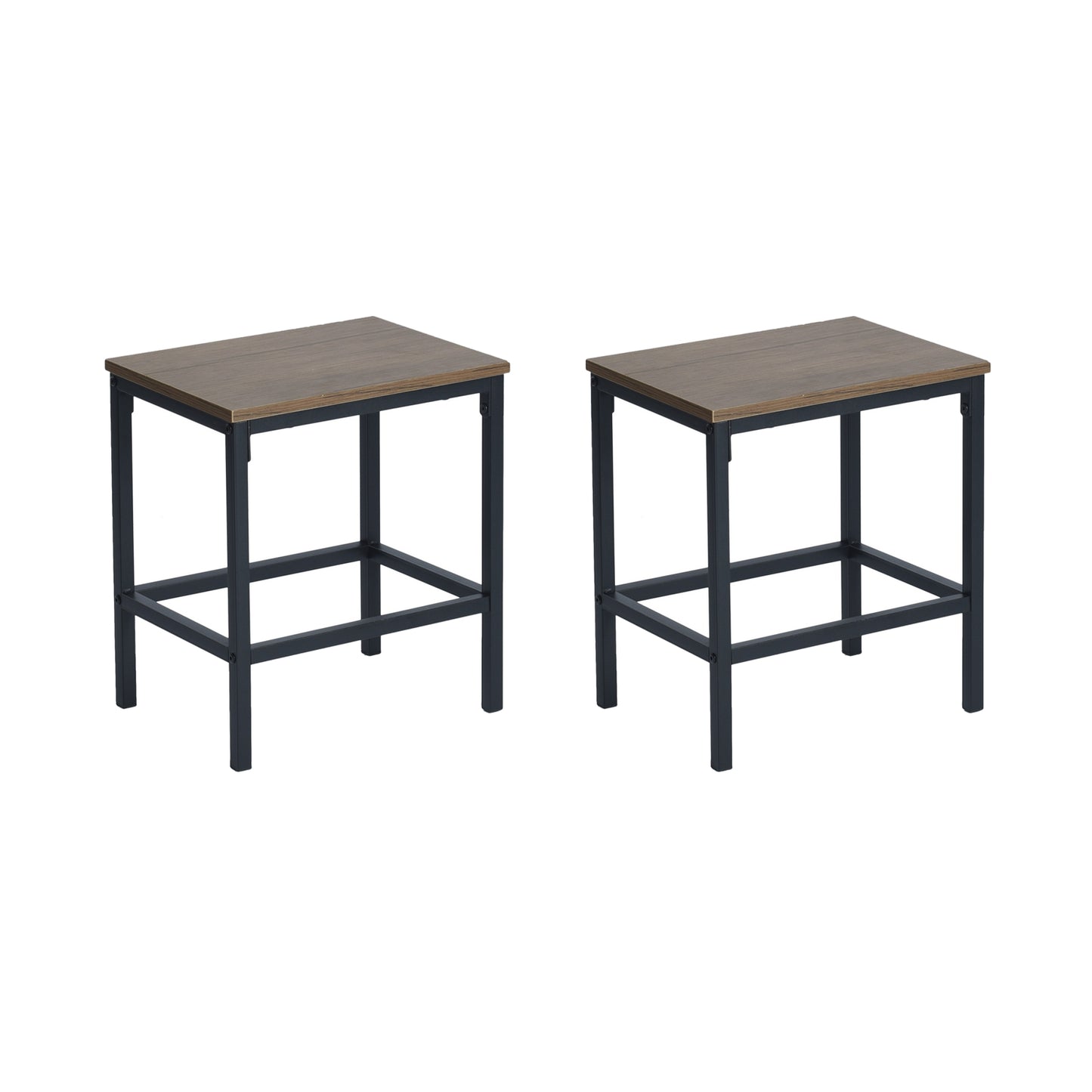 Lot de 2 Chaises en métal de style industriel en métal mat et panneau MDF