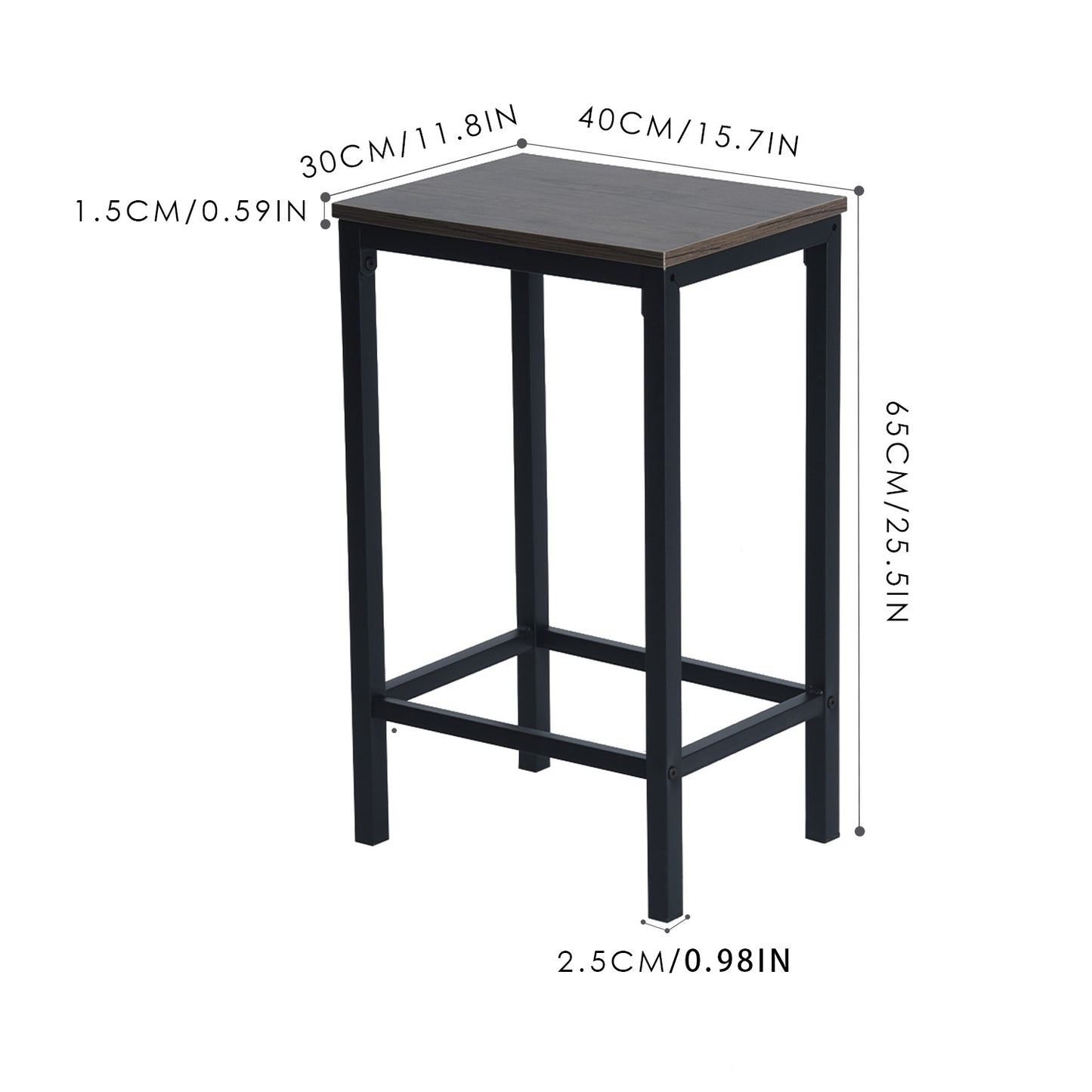 Ensemble de 4 pièces Chaises De Bar Vintage En MDF Et Tube En Fer Noir