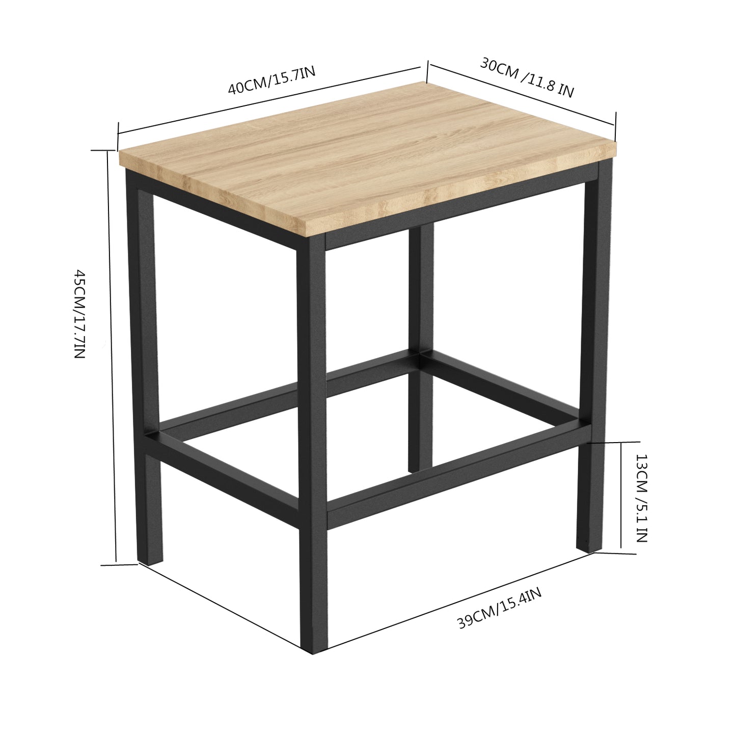 Lot de 2 Chaises de Style Industriel en Métal Mat et MDF